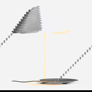 Man Ray, Rue Ferou table lamp: Man Ray Rue Ferou table lamp SirrahUSA / Italy, 197224k gold-plated steel, paper shade 25 h x 11.5 w x 13.75 d in (63 x 29 x 35 cm) Decal manufacturer's label to underside 'Dorato con or