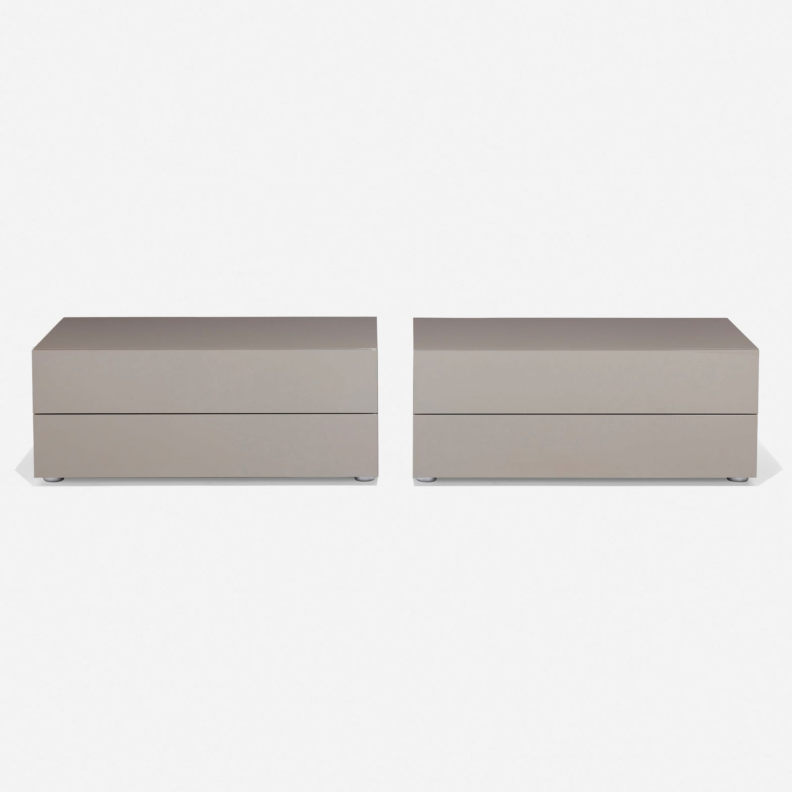Marcel Wanders, Dream nightstands, pair: Marcel Wanders Dream nightstands, pair PoliformThe Netherlands / Italy, 2006 / new productionlacquered MDF 15.5 h x 37.5 w x 18.75 d in (39 x 95 x 48 cm) Nightstands each feature two dra