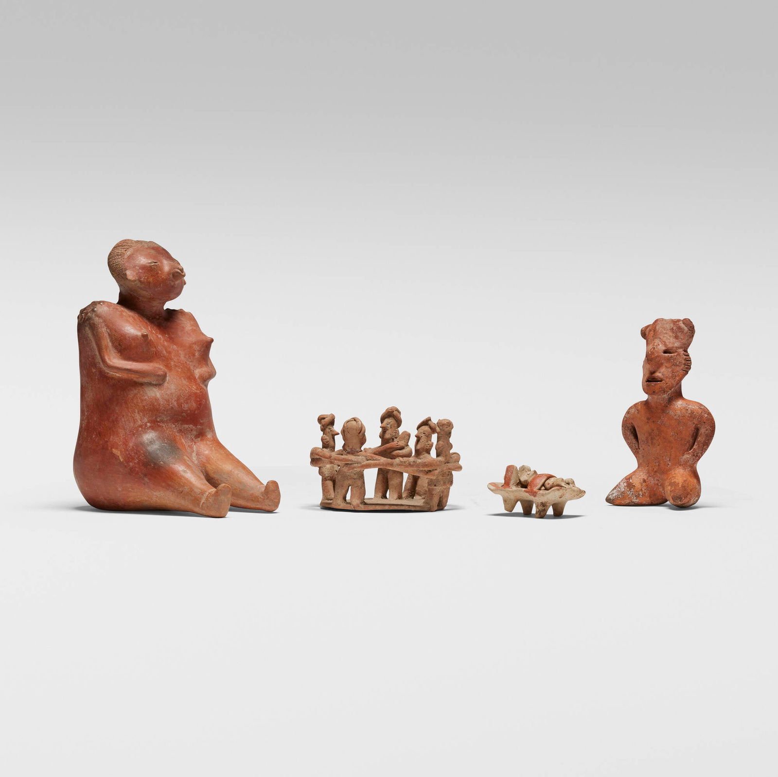 Nayarit, Collection of three figures and figurative group (1 of 2)