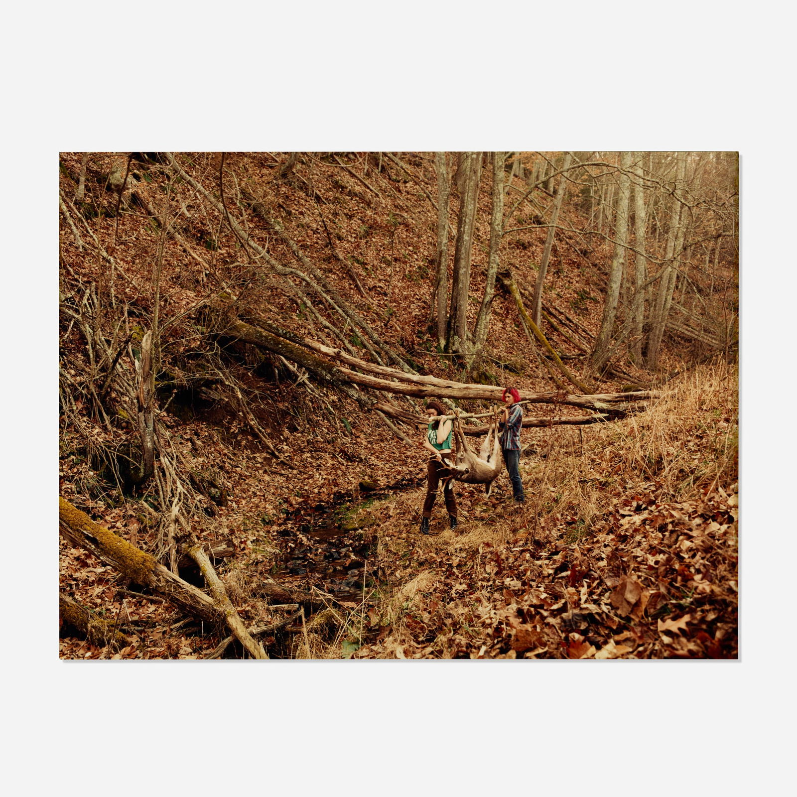 Justine Kurland, 12 Point Buck: Justine Kurland 12 Point Buck 1999C-print mounted to aluminum 29.875 h x 39.875 w in (76 x 101 cm) This work is number 4 from the edition of 6. Provenance: Salon 94, Ne