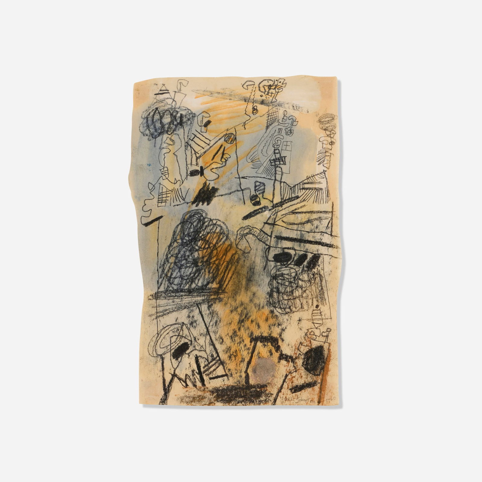 Ynez Johnston, Untitled: Ynez Johnston Untitled 1960mixed media on paper 10.625 h x 7 w in (27 x 18 cm) Signed and dated to lower right 'Ynez Johnston 1960'. Provenance: Acquired directly from