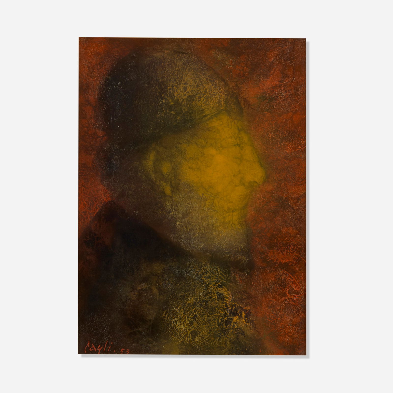 Corrado Cagli, Il poeta orientale: Corrado Cagli Il poeta orientale 1953pastel, acrylic and charcoal on Fabriano paper laid to linen 26.25 h x 19.25 w in (67 x 49 cm) Signed and dated to lower left 'Cagli 53'. Sold with the ori