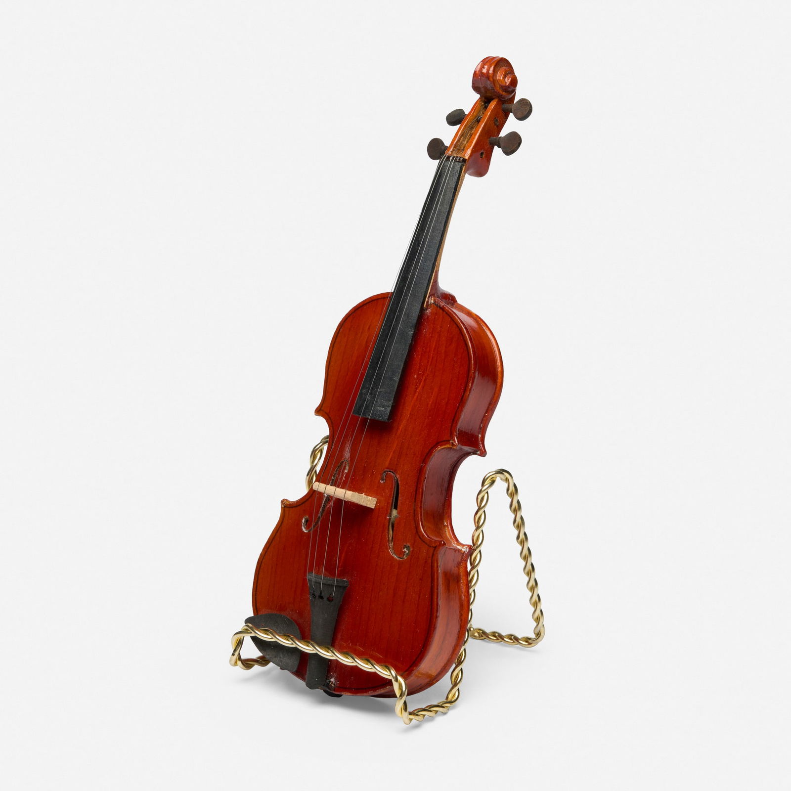 Hanne Darboven, Geigensolo (Violin Solo): Hanne Darboven Geigensolo (Violin Solo) 1992varnished and painted wood, synthetic and metal strings, metal, velvet-lined case case: 11.5 h x 5 w x 2.25 d in (29 x 13 x 6 cm) violin: 9 h x 3.25 w x