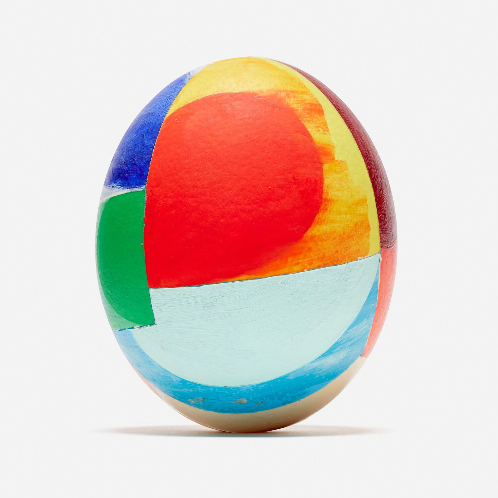 Charles Arnoldi, Untitled (Egg): Charles Arnoldi Untitled (Egg) 2003acrylic paint, ostrich egg 6 h x 4.5 dia in (15 x 11 cm) Signed, dated and inscribed to underside 'Arnoldi 4/10/2003 For Pasadena Benefit'.