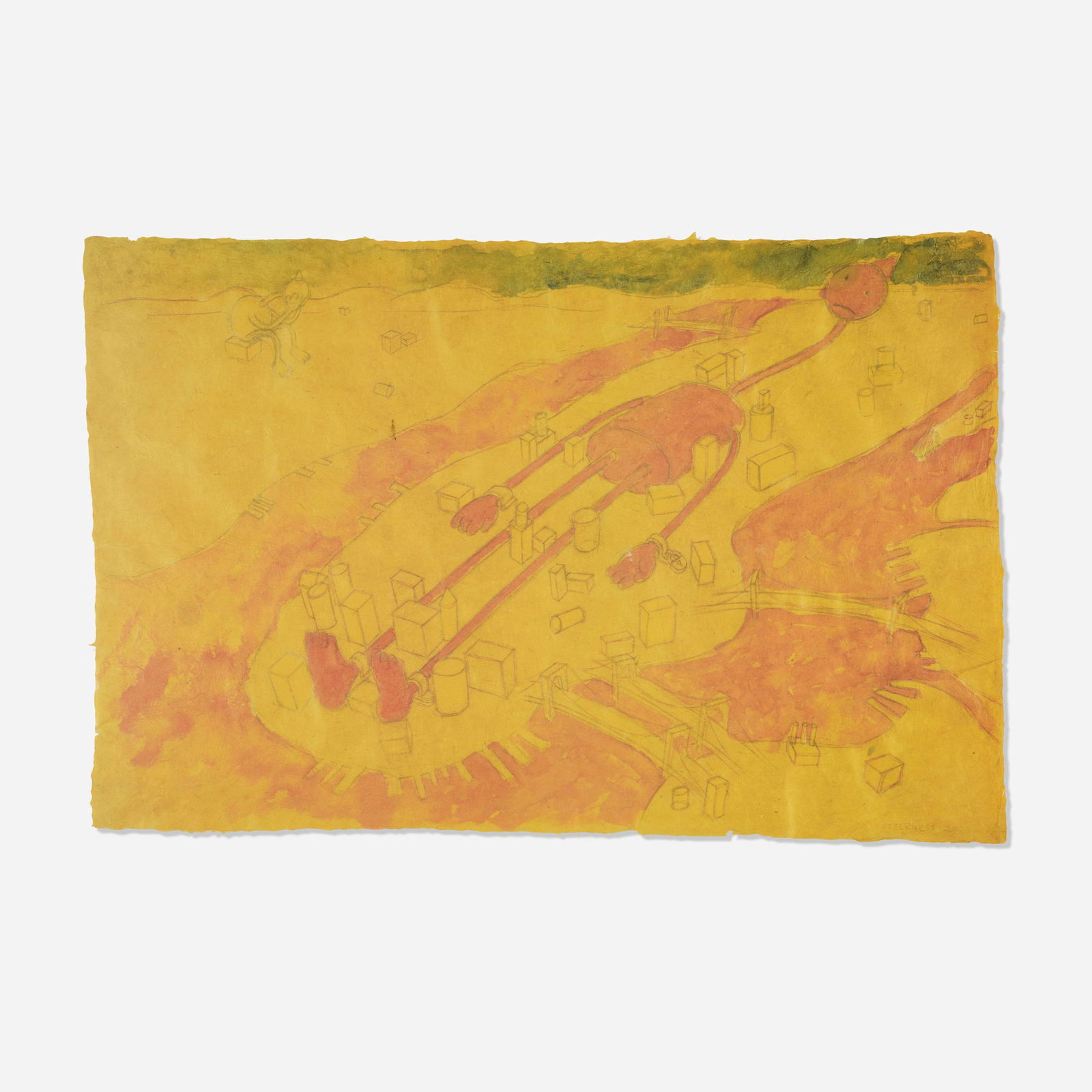 Tom Otterness, Untitled: Tom Otterness Untitled 2001offset lithograph in colors 20.75 h x 31.5 w in (53 x 80 cm) Signed and dated to lower right 'Otterness 2001'. This work is from the edition of unknown size. <