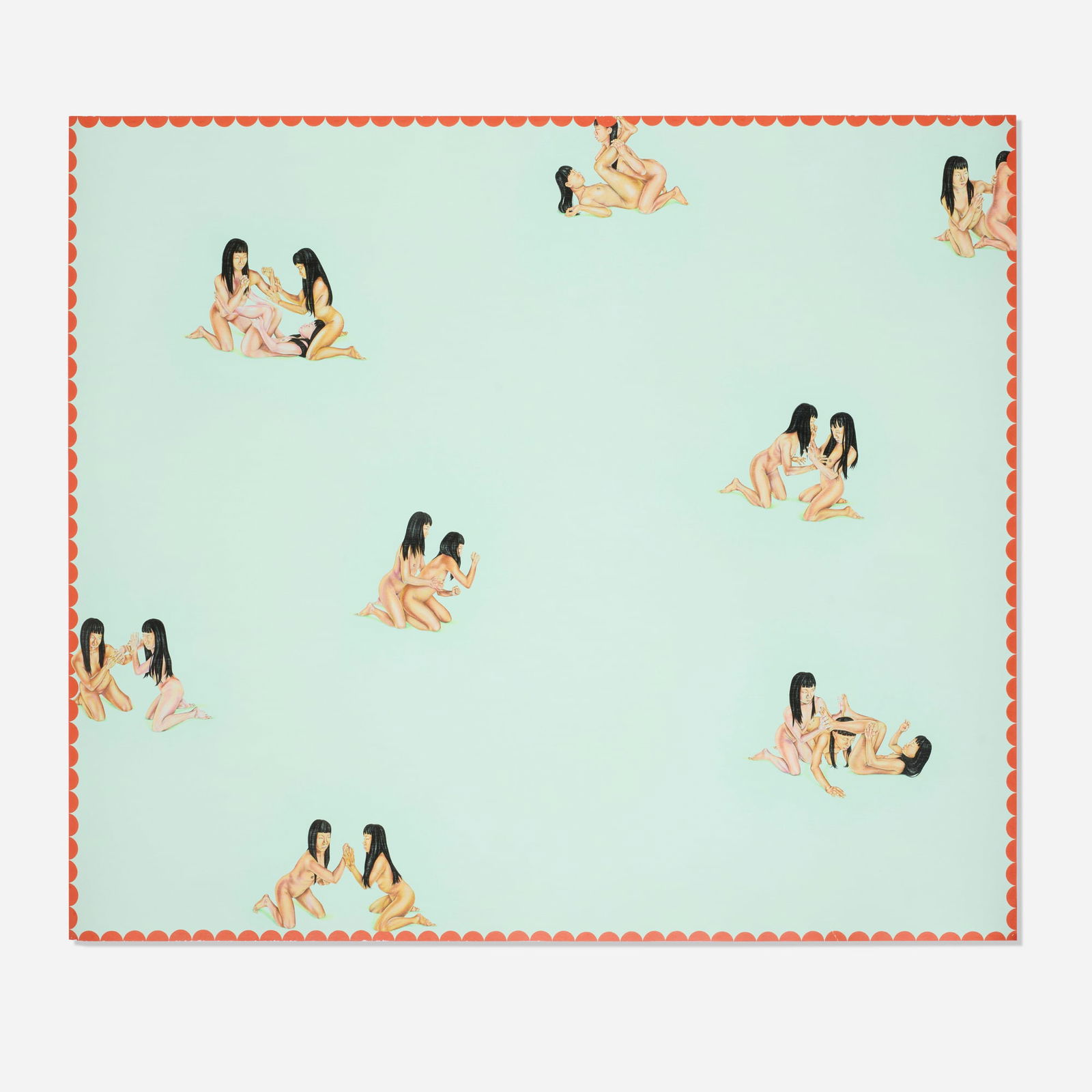 Su-En Wong, Tropical Pool: Su-En Wong Tropical Pool 2002acrylic and colored pencil on painted paper 80.125 h x 93.75 w in (204 x 238 cm) Signed, titled and dated to verso 'Su-En Wong Tropical Pool 2002'.