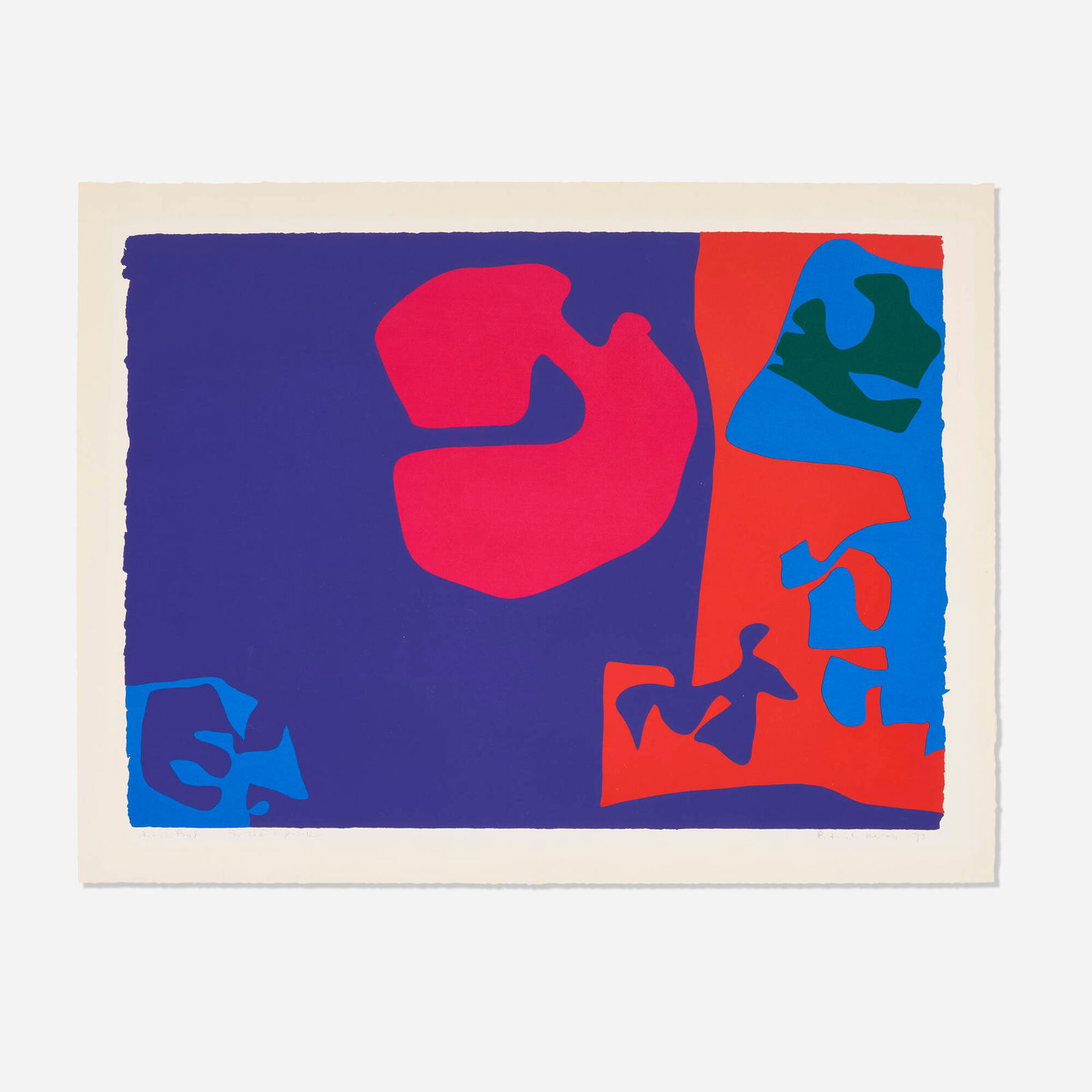 Patrick Heron, January 1973:17: Patrick Heron January 1973:17 1973screenprint in colors image: 23 h x 32 w in (58 x 81 cm) sheet: 27.25 h x 37.75 w in (69 x 96 cm) Signed, dated, numbered and illegibly inscribed to lower