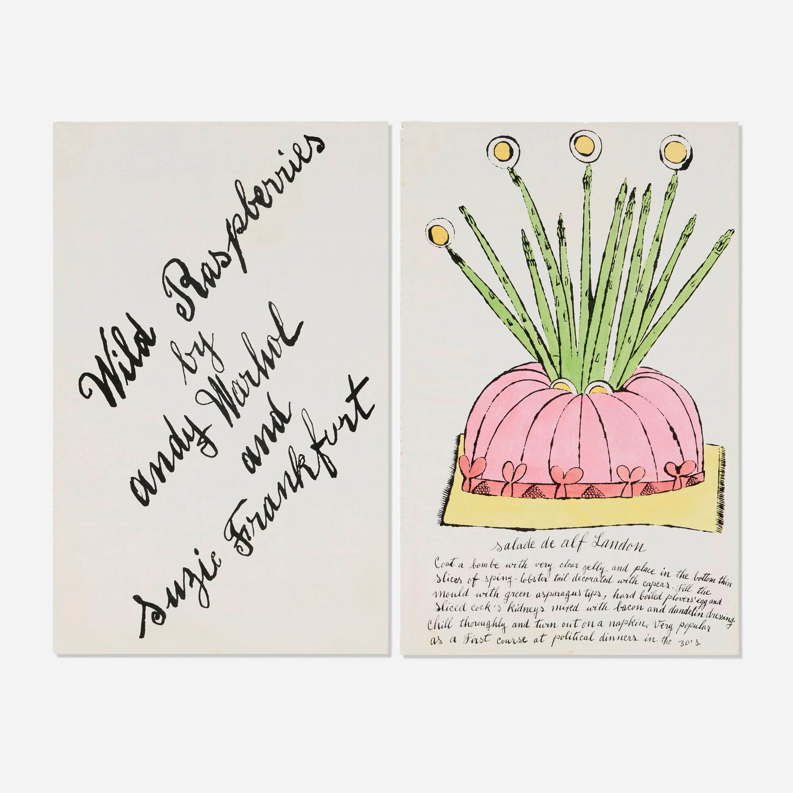 Andy Warhol, Salade de alf Landon accompanied with title page (from the Wild Raspberries portfolio) (1 of 2)