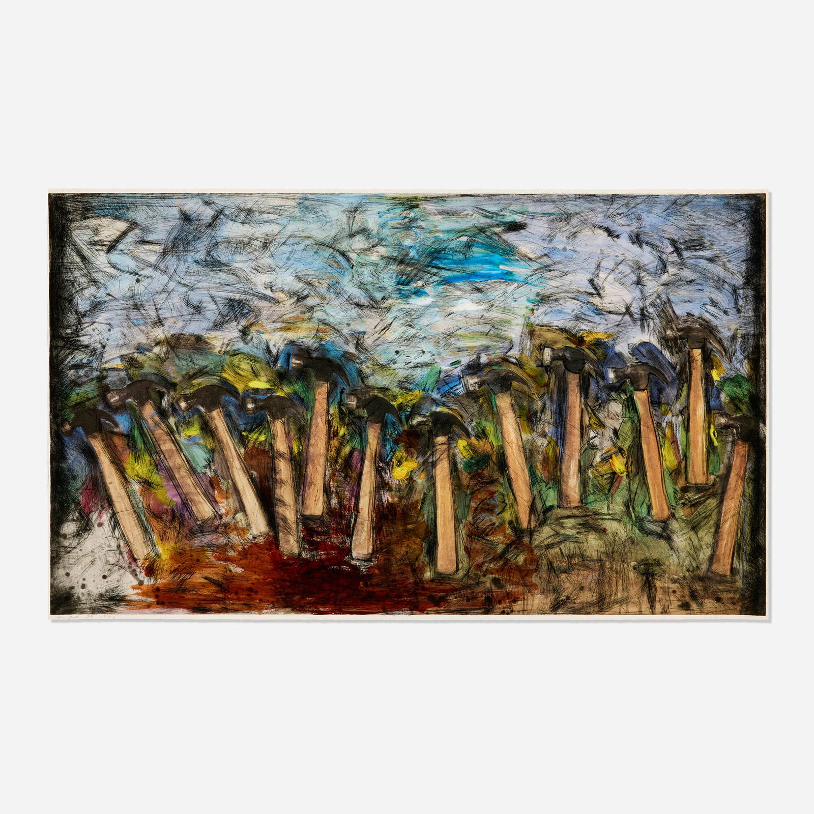 Jim Dine, Running Hammers in a Landscape (1 of 3)