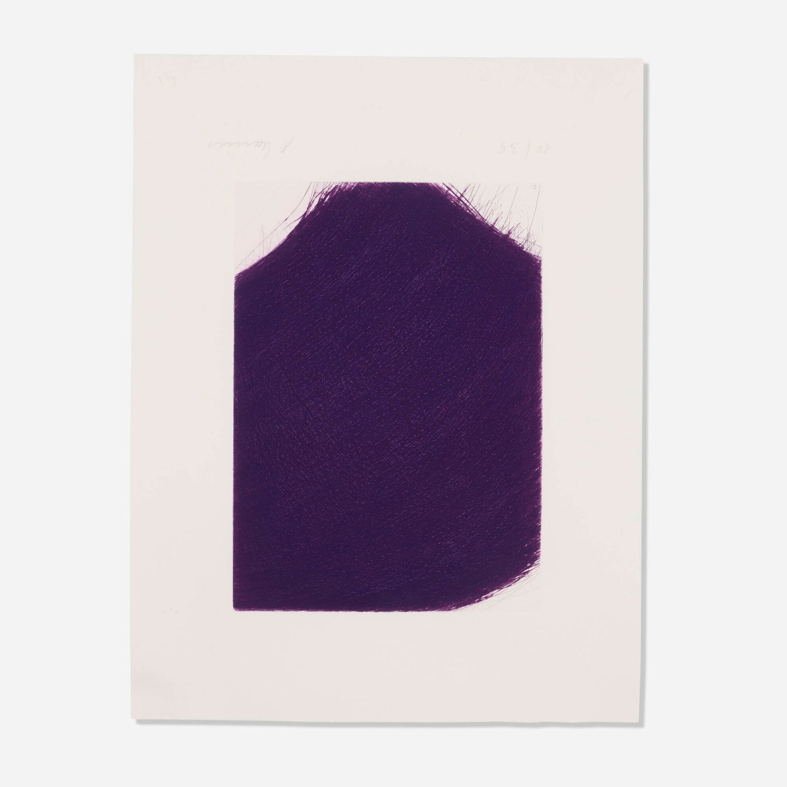 Arnulf Rainer, Untitled (Purple): Arnulf Rainer Untitled (Purple) drypoint etching in color image: 16.375 h x 11.75 w in (42 x 30 cm) sheet: 25.375 h x 19.75 w in (64 x 50 cm) Signed and numbered to lower edge '10/ 35 A. Rainer'.