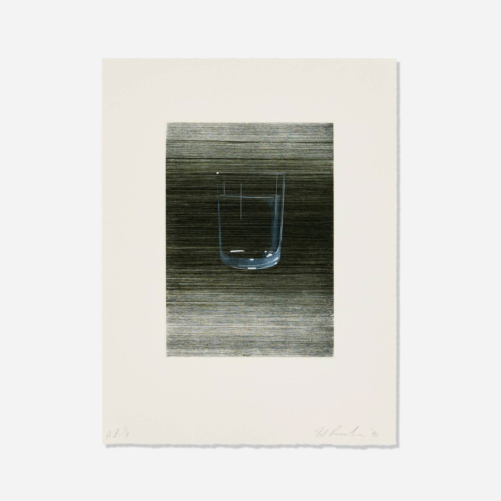 Ed Ruscha, Sunliner #7 (from the Sunliners series): Ed Ruscha Sunliner #7 (from the Sunliners series) 1996etching and aquatint in colors on Hahnemuhle image: 10.5 h x 7.5 w in (27 x 19 cm) sheet: 17 h x 13 w in (43 x 33 cm) Signed, dated and