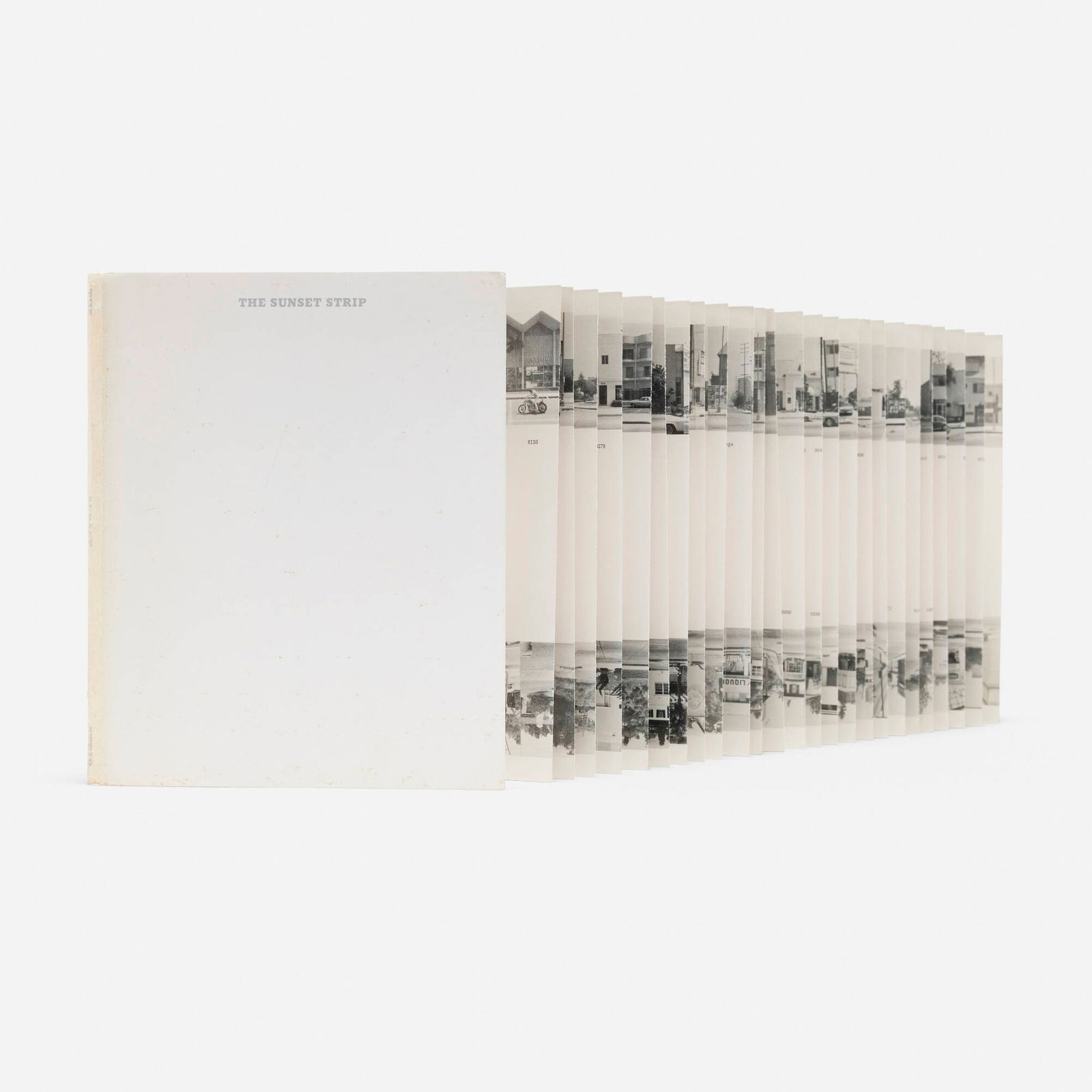 Ed Ruscha, Every Building on the Sunset Strip: Ed Ruscha Every Building on the Sunset Strip 1966 / 1971offset lithograph in bound book 7.25 h x 6 w x 0.25 d in (18 x 15 x 1 cm) This work is from the second edition of 5000 published by the