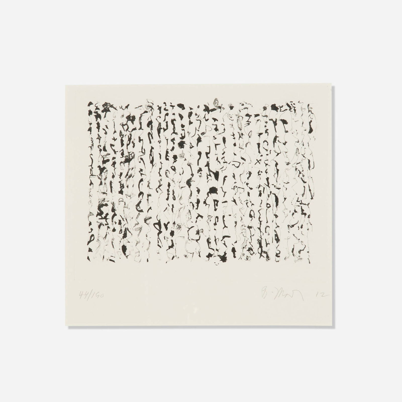 Brice Marden, Obama Letter (from the Artists for Obama portfolio): Brice Marden Obama Letter (from the Artists for Obama portfolio) 2012photogravure and etching image: 6.5 h x 8.75 w in (17 x 22 cm) sheet: 14 h x 14 w in (36 x 36 cm) Signed, dated and numb