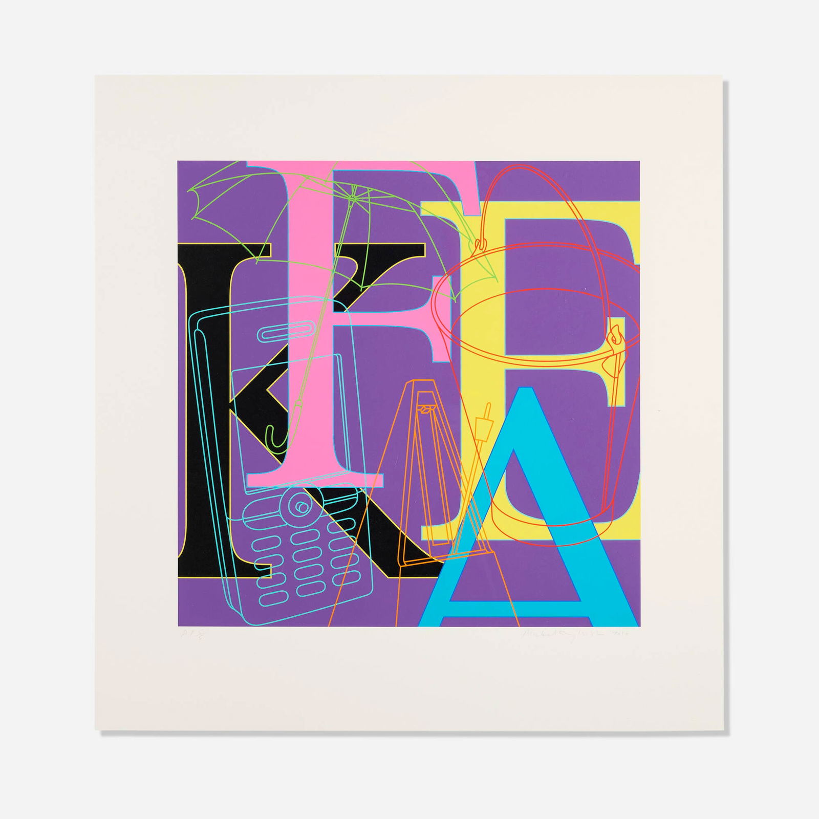 Michael Craig-Martin, Fake: Michael Craig-Martin Fake 2010screenprint in colors image: 24 h x 24 w in (61 x 61 cm) sheet: 35.25 h x 34 w in (90 x 86 cm) Signed, dated and numbered to lower margin 'AP 5/5 Michael Craig