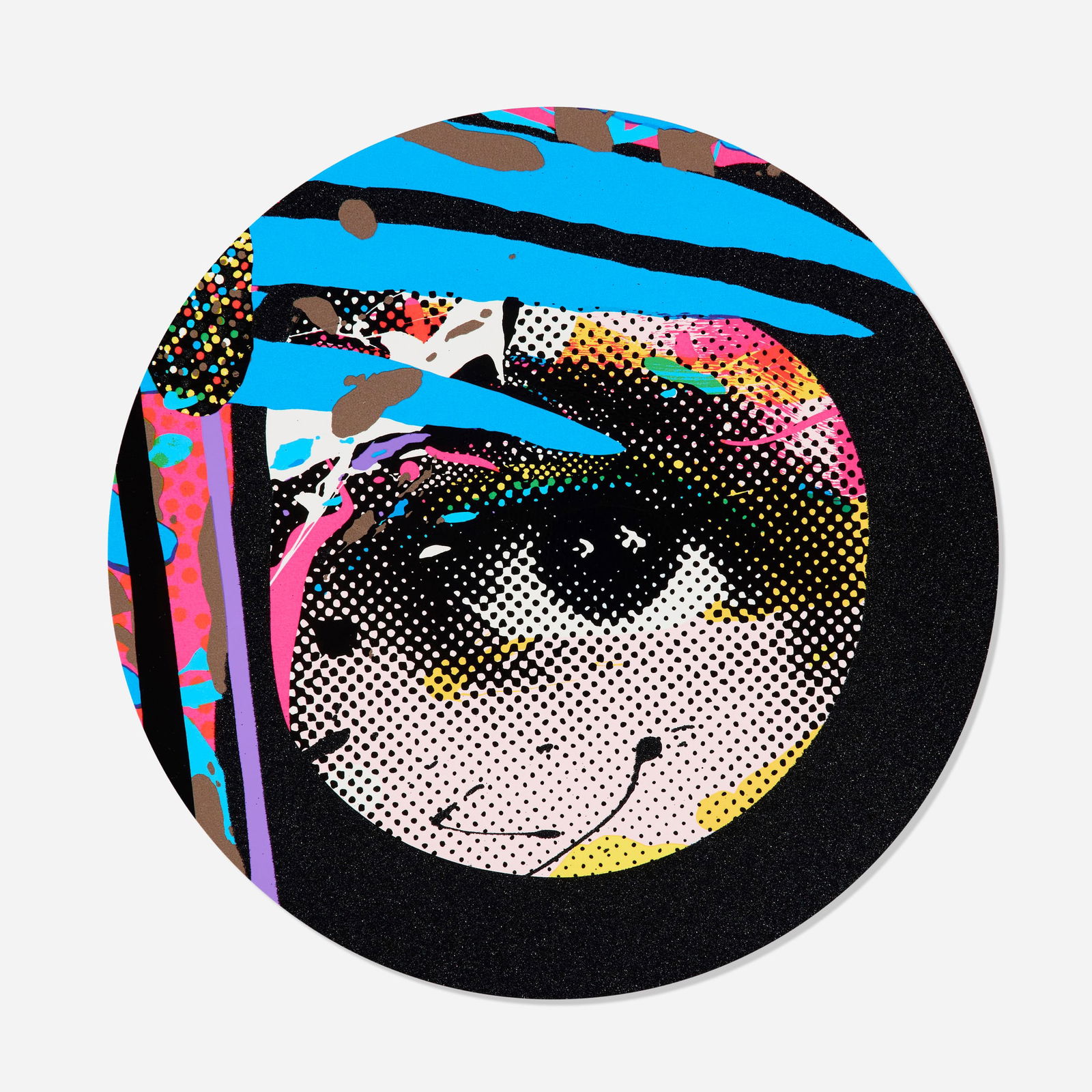 Paul Insect, The Observer 4: Paul Insect The Observer 4 2021screenprint in colors with glitter on Somerset 13 dia in (33 cm) Signed, dated and numbered to verso 'Paul Insect '21 29/50'. This work is number 29 from the edi