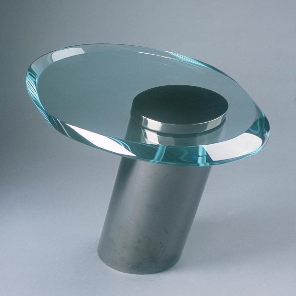 Karl Springer End Table: Karl Springer End Table Designed circa 1980 Glass and Brass