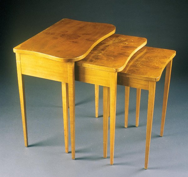 Gilbert Rohde Paldao Table Herman Miller: Gilbert Rohde "Paldao" Nesting Tables Herman Miller, designed 1940 Largest 26"l x 27"h