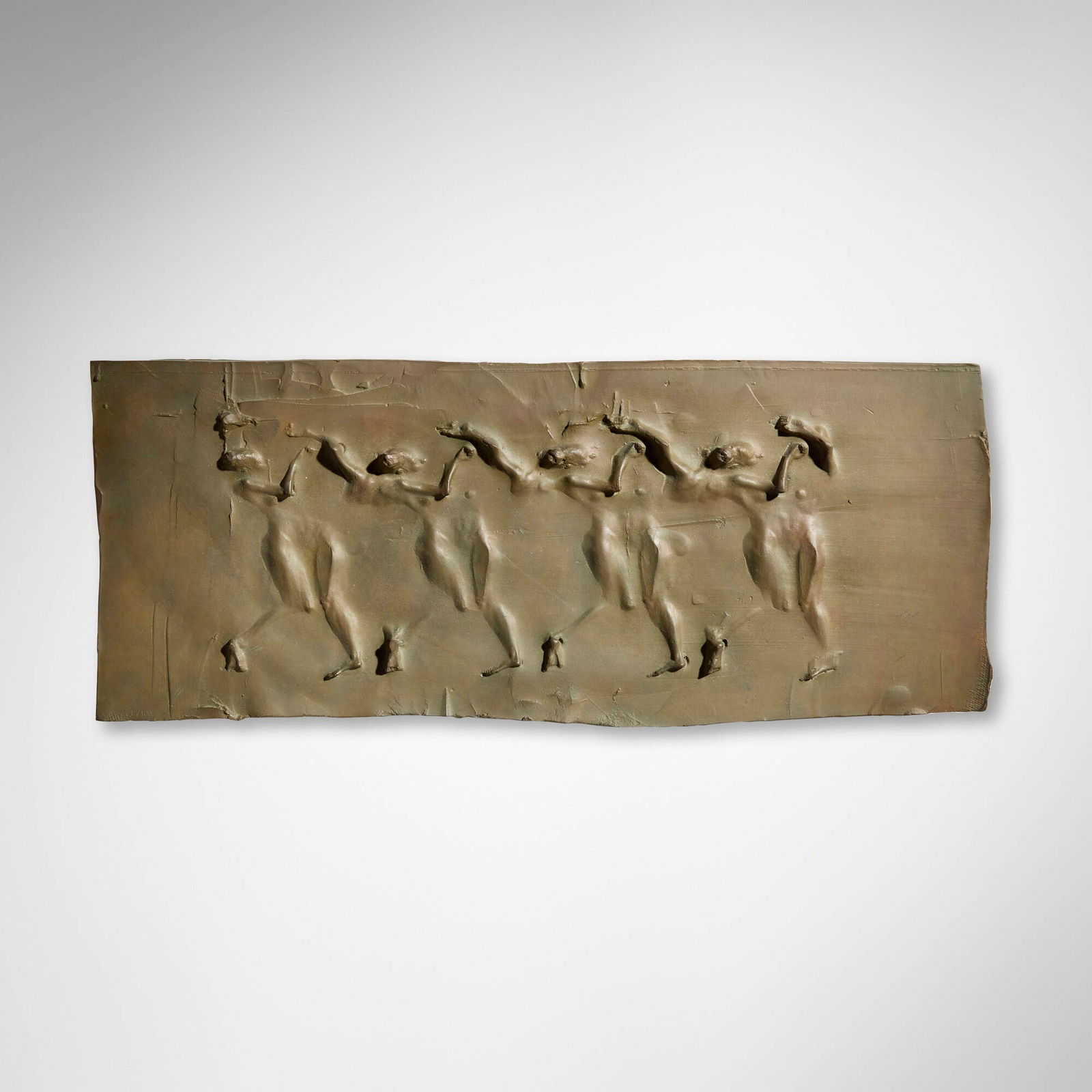 Robert Graham, Panel from the Dance Door: Robert Graham Panel from the Dance Door 1984patinated bronze 8 h x 20 w x 0.5 d in (20 x 51 x 1 cm) The larger-scale public work Dance Door was commissioned by Frederick and Marcia Weis