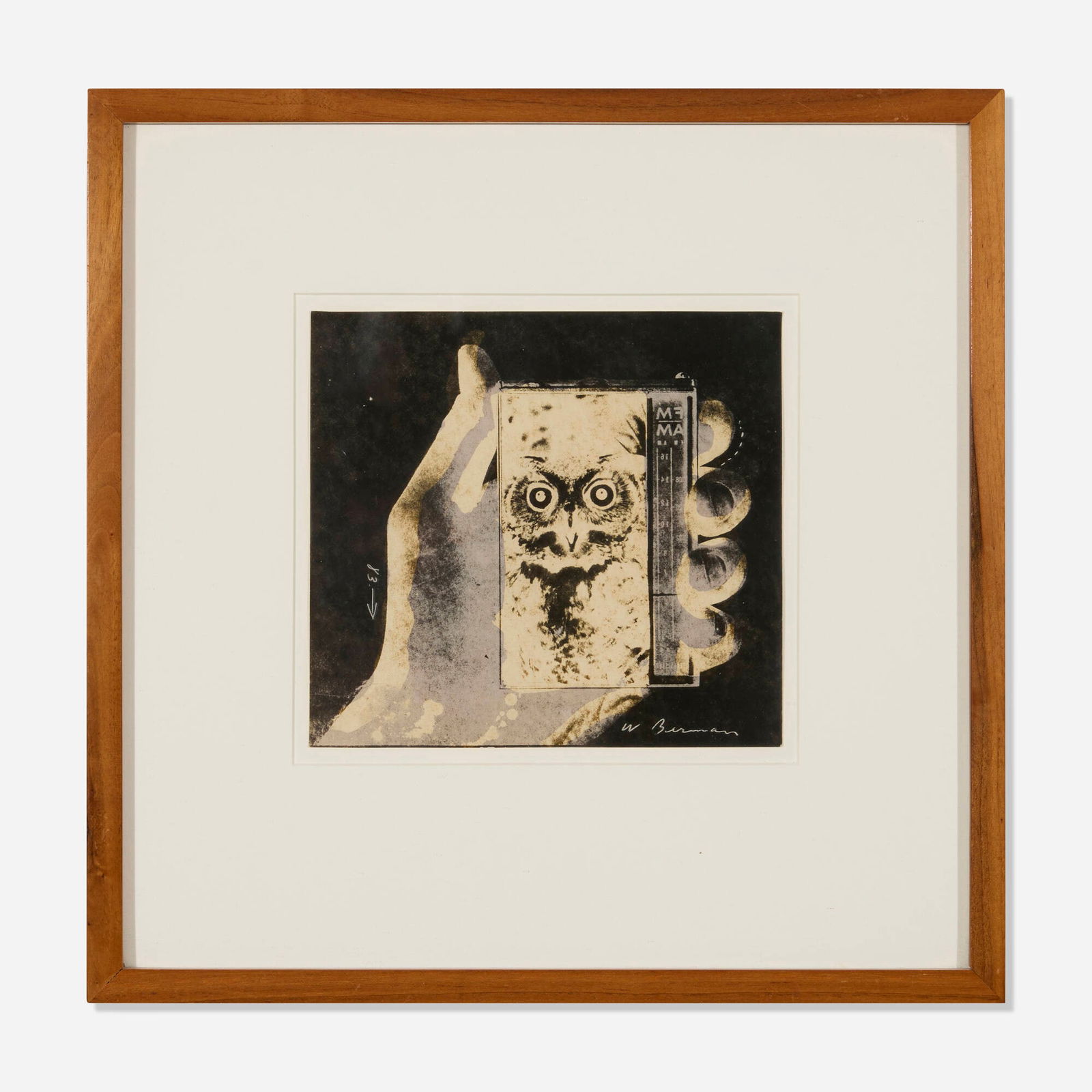 Wallace Berman, Posthumous Fragment 35c: Wallace Berman Posthumous Fragment 35c 1976negative Verifax in artist's frame 12.5 h x 12.625 w in (32 x 32 cm) Signed to lower right 'W. Berman'. Titled to verso of backing board 'Posthumous