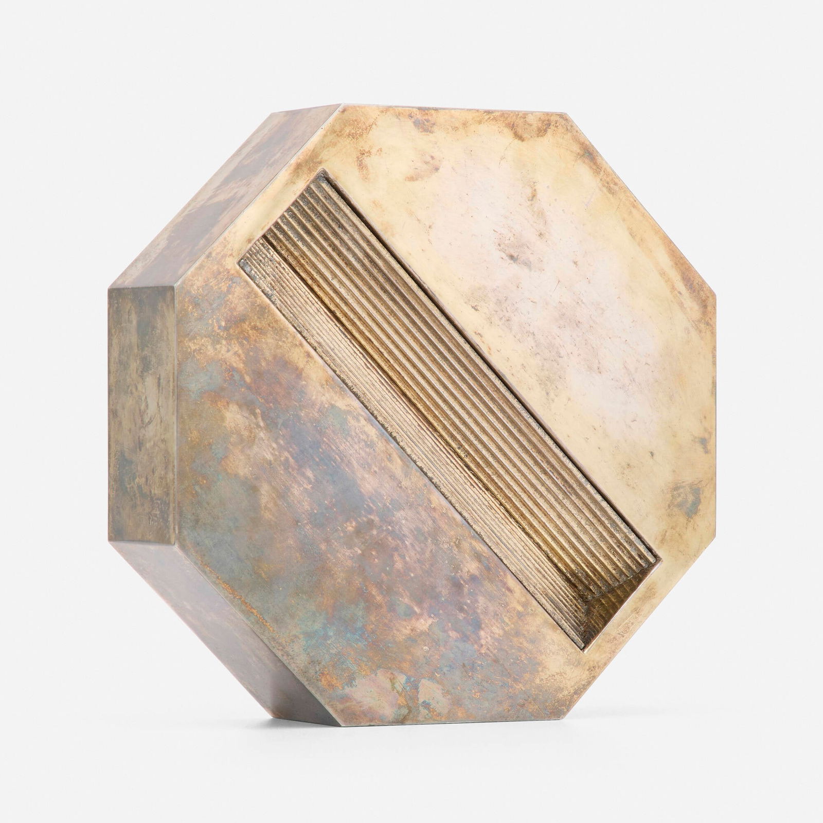 Tony DeLap, Untitled: Tony DeLap Untitled c. 1965bronze 7 h x 7 w x 2.875 d in (18 x 18 x 7 cm) Provenance: Collection of Jacquelyn Littlefield | Thence by descent This work wil