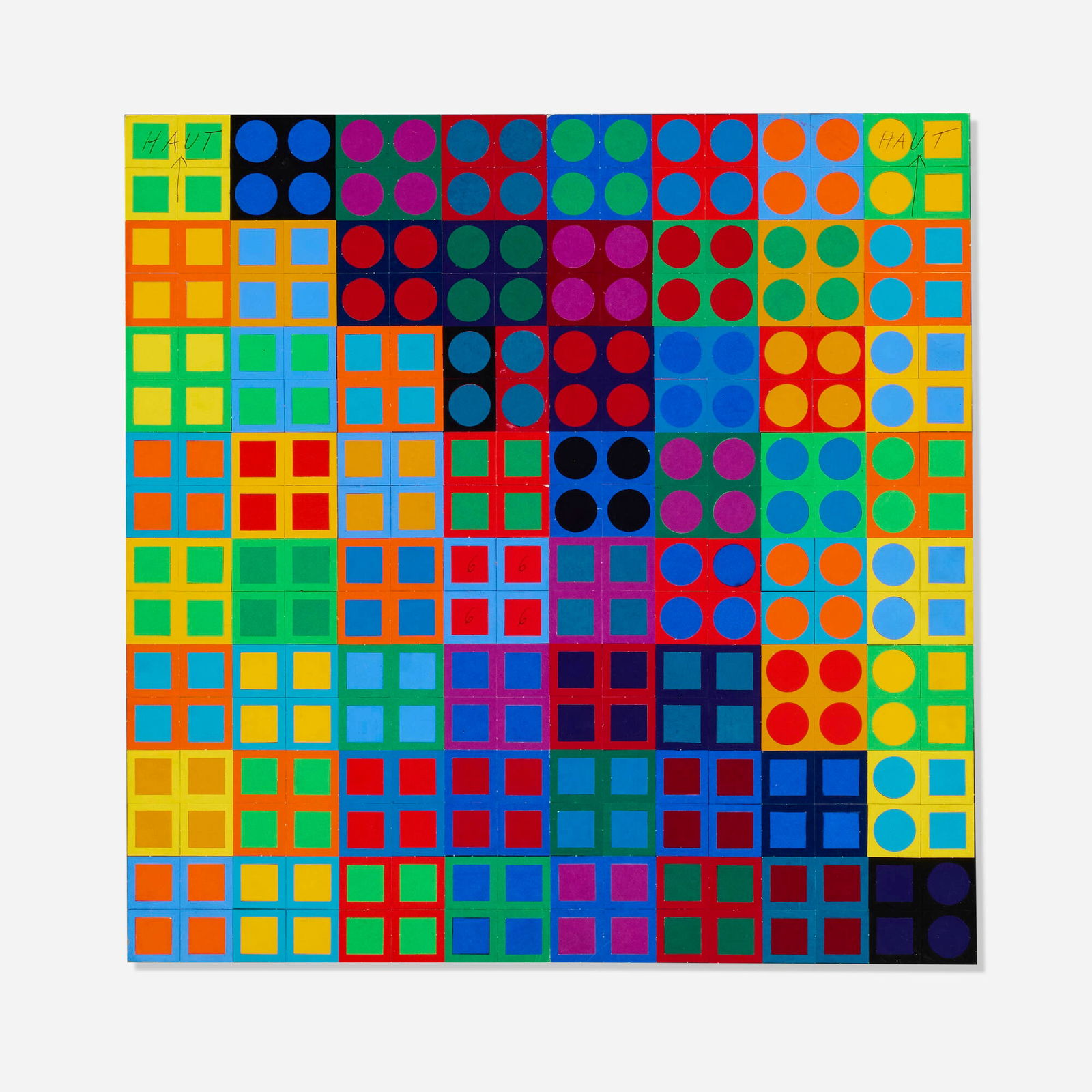 Victor Vasarely, Study for Lacoste W-2: Victor Vasarely Study for Lacoste W-2 paper collage 19 h x 19 w in (48 x 48 cm) Provenance: Collection of Jacquelyn Littlefield | Thence by descent This work wil