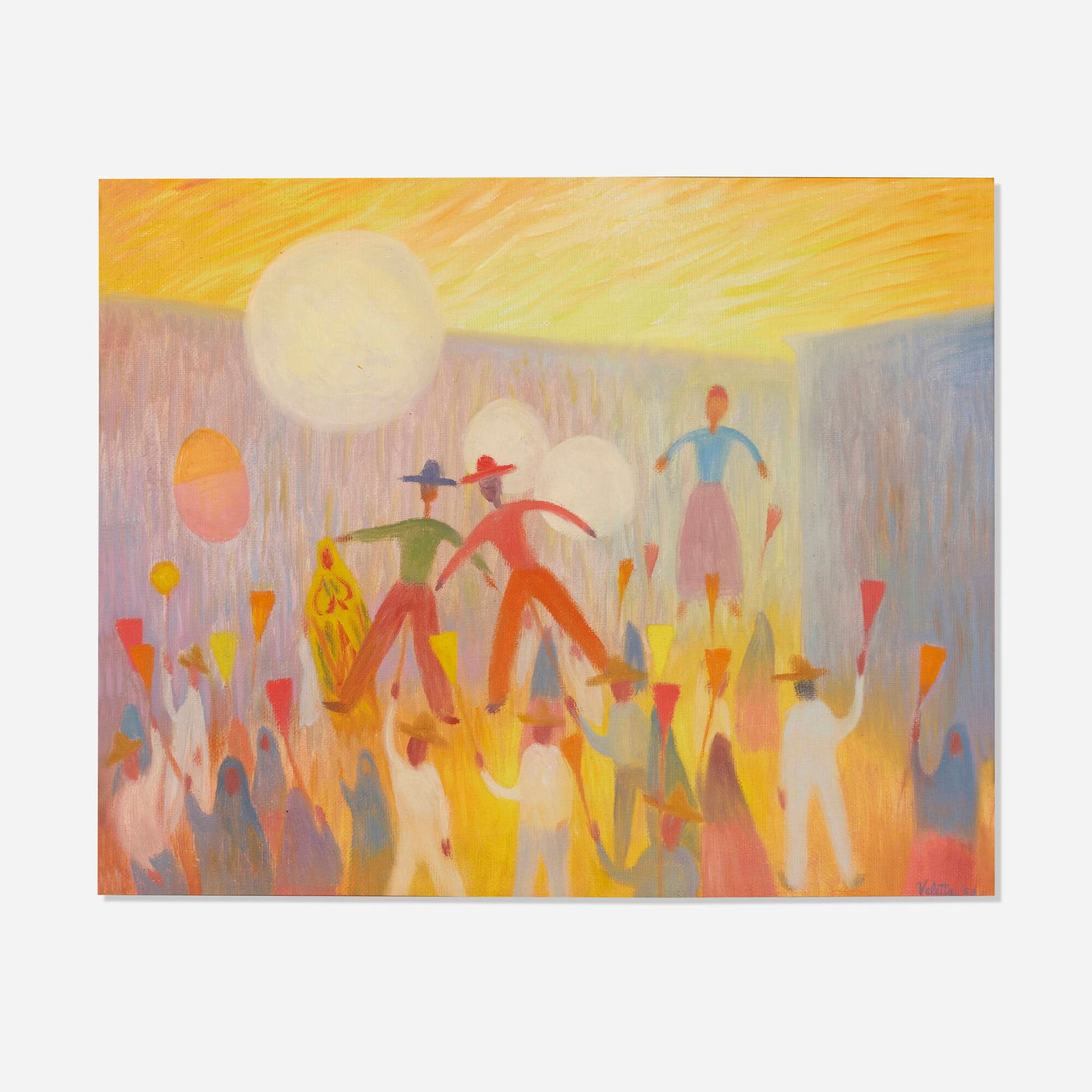 Valetta Swann, Untitled: Valetta Swann Untitled 1958oil on canvas 18 h x 22 w in (46 x 56 cm) Signed and dated to lower right 'Valetta 58'. Provenance: Collection of Nanette Gaylord | Private C