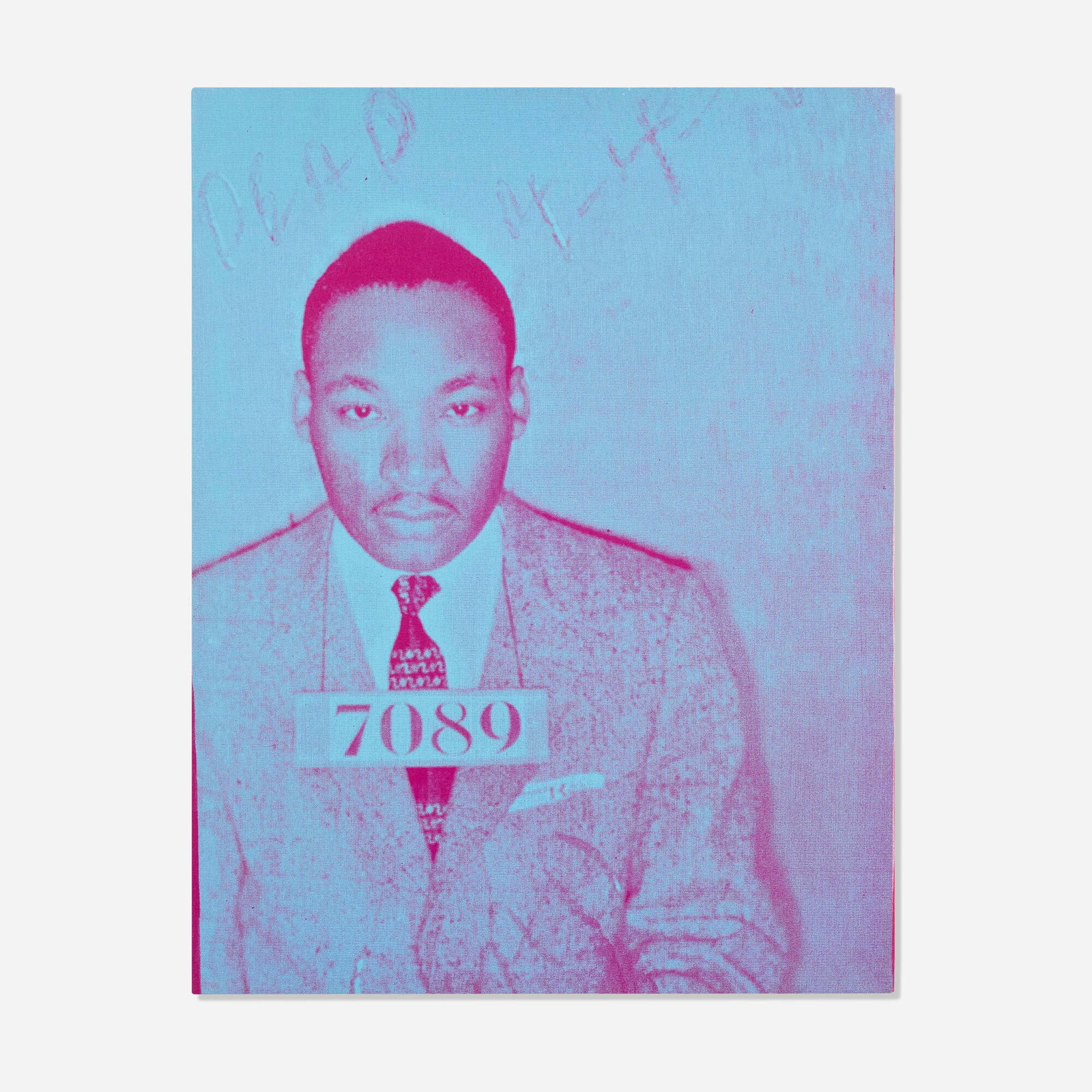 Russell Young, Martin Luther King: Russell Young Martin Luther King 2004-05screenprint in colors on canvas 37.25 h x 29 w in (95 x 74 cm) Twice signed, dated and numbered to verso 'Russell Young 2005 10/10' [sic] and 'Russell Y