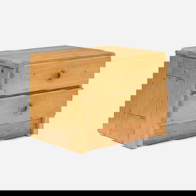 Charlotte Perriand, Nightstand from Les Arcs, Savoie: Charlotte Perriand Nightstand from Les Arcs, Savoie France, c. 1968pine 16.5 h x 20 w x 18 d in (42 x 51 x 46 cm) Nightstand features two drawers. Provenance: Les Arcs,