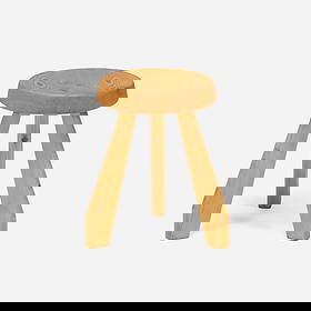 Charlotte Perriand, Sandoz stool: Charlotte Perriand Sandoz stool France, 1962pine 17.5 h x 15 dia in (44 x 38 cm) Provenance: Sandoz Pharmaceutical Laboratories, Rueil Malmaison, France | Private Collection