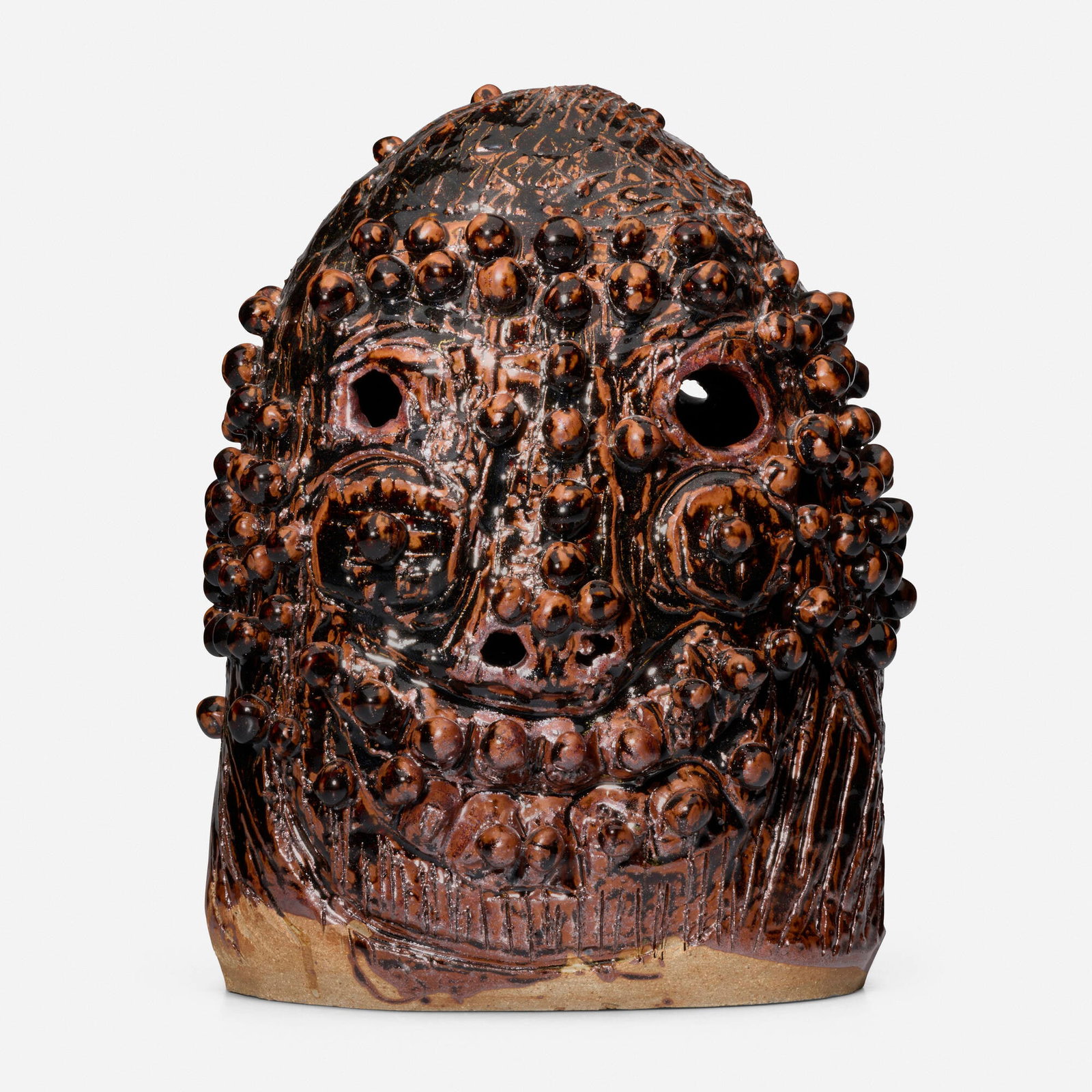 William J. O'Brien, Brown/Black Head: William J. O'Brien Brown/Black Head USA, 2010glazed earthenware 15.5 h x 11.75 w x 10.5 d in (39 x 30 x 27 cm) Provenance: The Artist | Private Collection, New York <