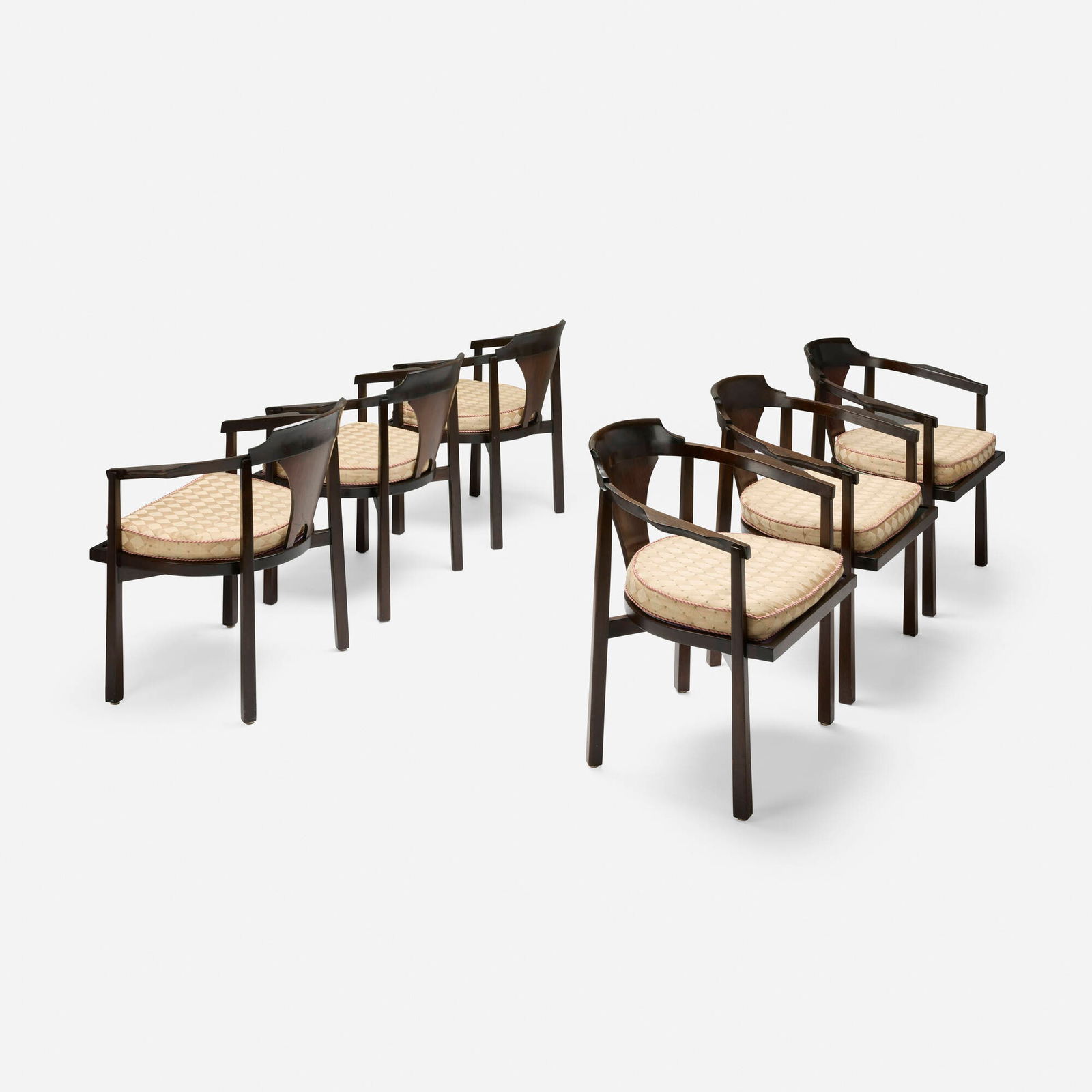 Edward Wormley, Horseshoe chairs model 935, set of six (1 of 6)