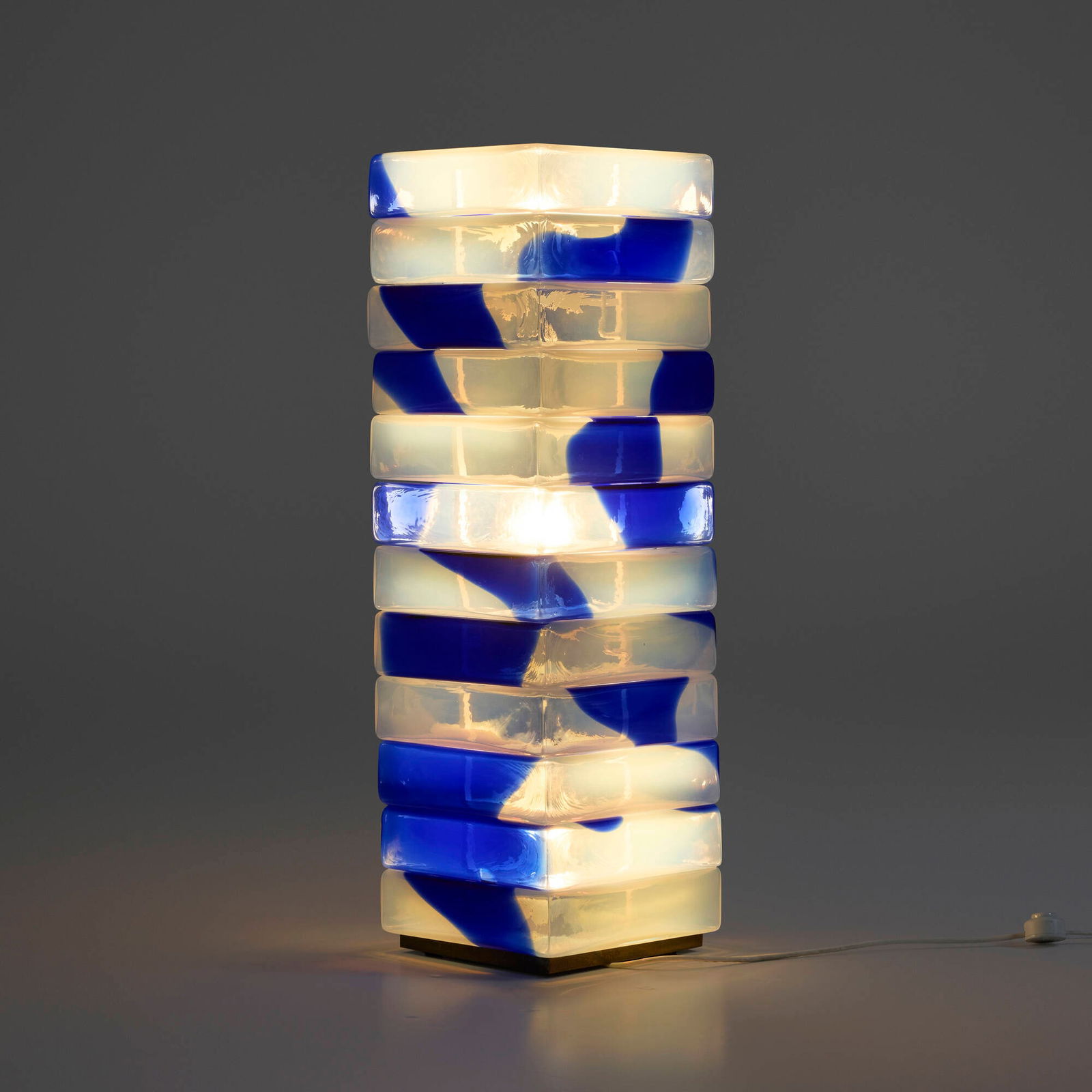 Carlo Nason, attribution, Floor lamp: Carlo Nason, attribution Floor lamp Italy, c. 1970glass, steel 38.5 h x 11.75 w x 11.75 d in (98 x 30 x 30 cm) This work will ship from Los Angeles, California.