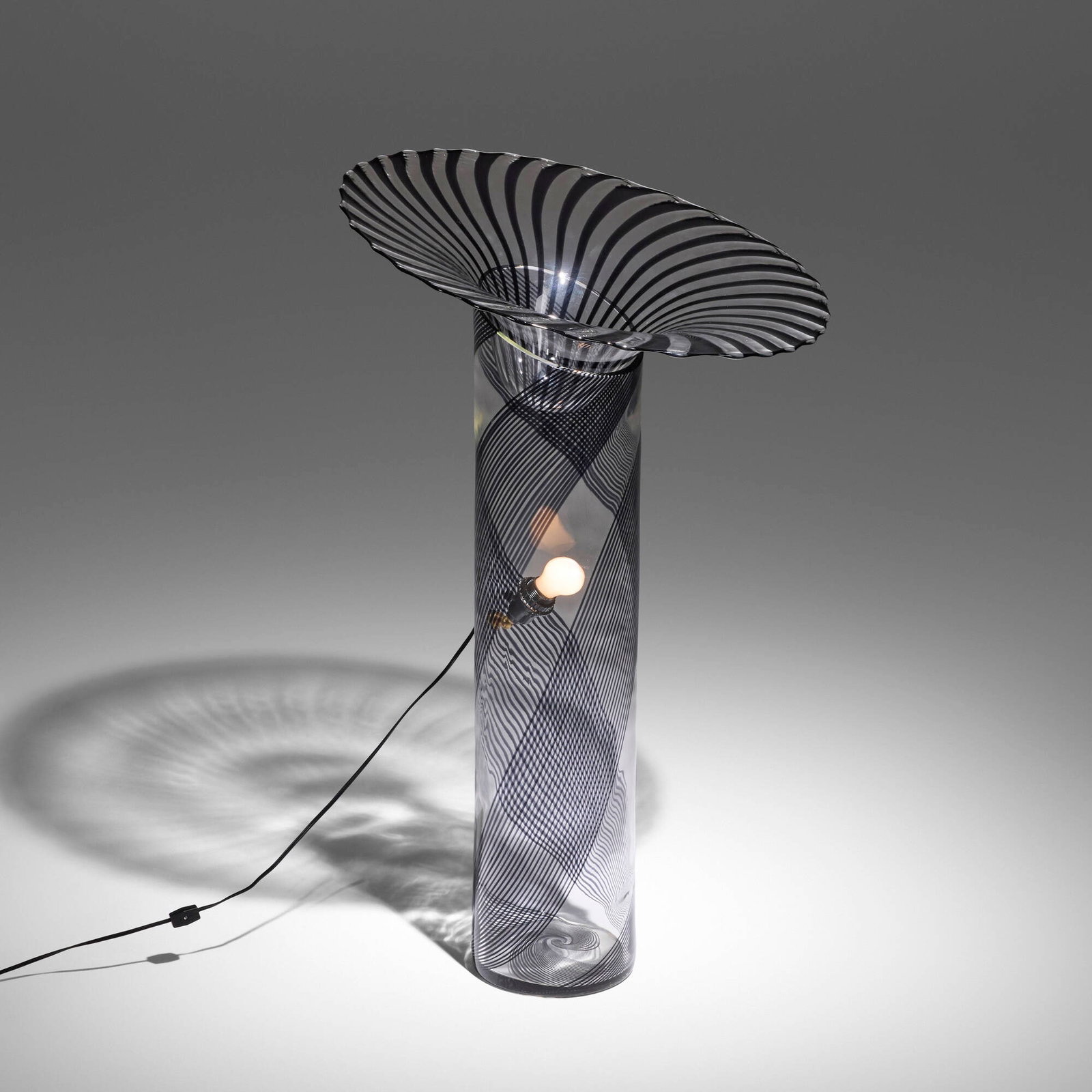 Lino Tagliapietra, Floor lamp: Lino Tagliapietra Floor lamp La MurrinaItaly, c. 1970glass, painted bronze 32 h x 23.5 dia in (81 x 60 cm) This work will ship from Los Angeles, California.