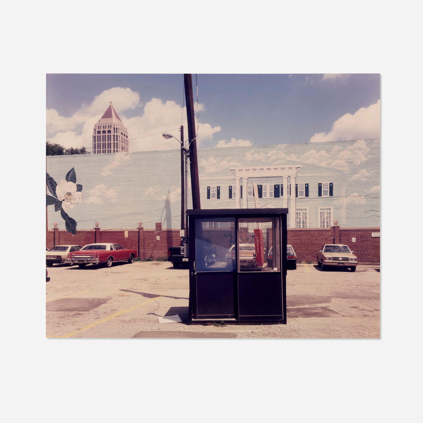 Joel Meyerowitz, Atlanta and the Atlantic Center: Joel Meyerowitz Atlanta and the Atlantic Center 1990C-print image: 39.875 h x 50.5 w in (101 x 128 cm) sheet: 40.25 h x 55.875 w in (102 x 142 cm) Signed, titled and dated to left margin 'A