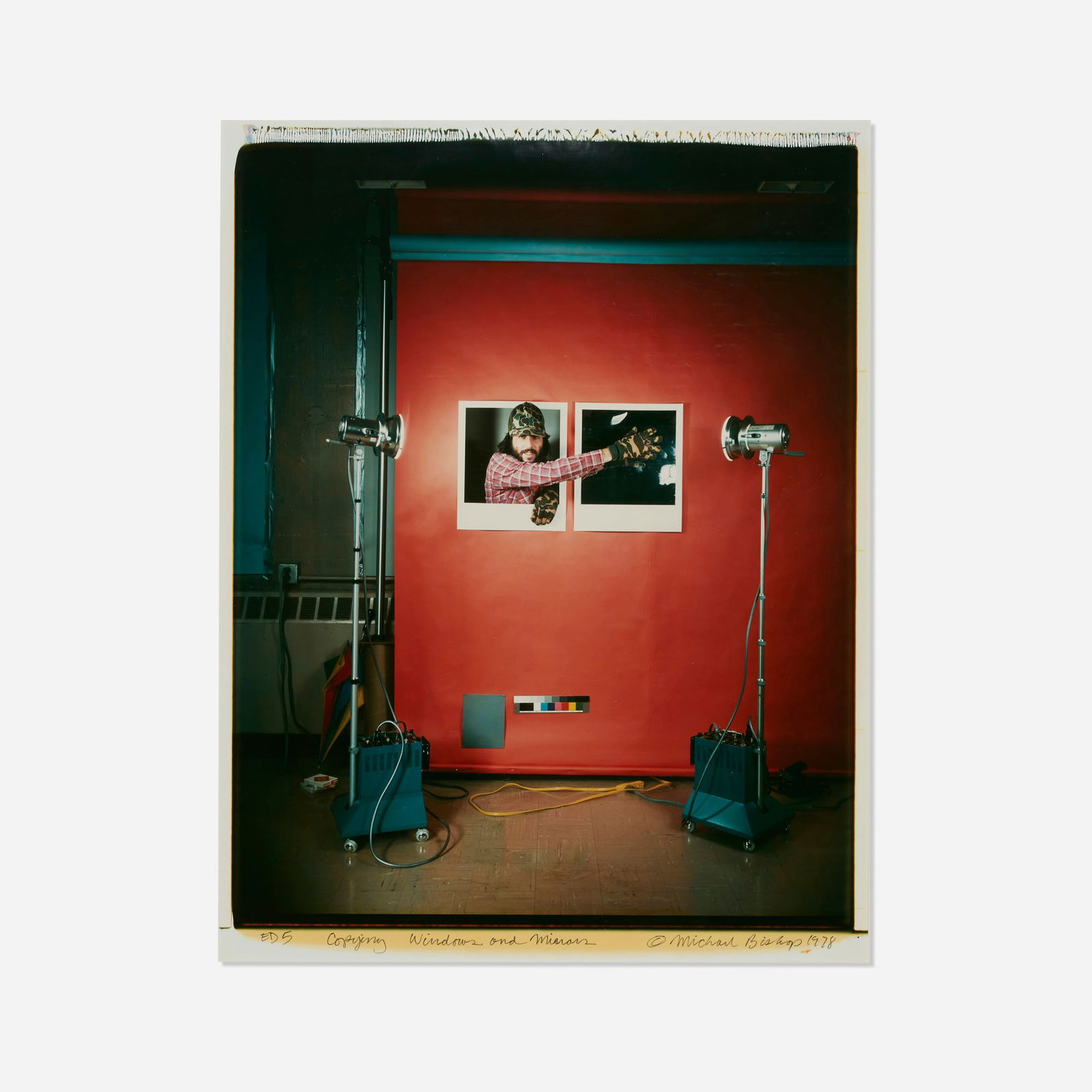 Michael Bishop, Copying Windows and Mirrors: Michael Bishop Copying Windows and Mirrors 1978unique large-format Polaroid Polacolor print image: 24 h x 20 w in (61 x 51 cm) sheet: 30 h x 22 w in (76 x 56 cm) Signed, titled, dated and n