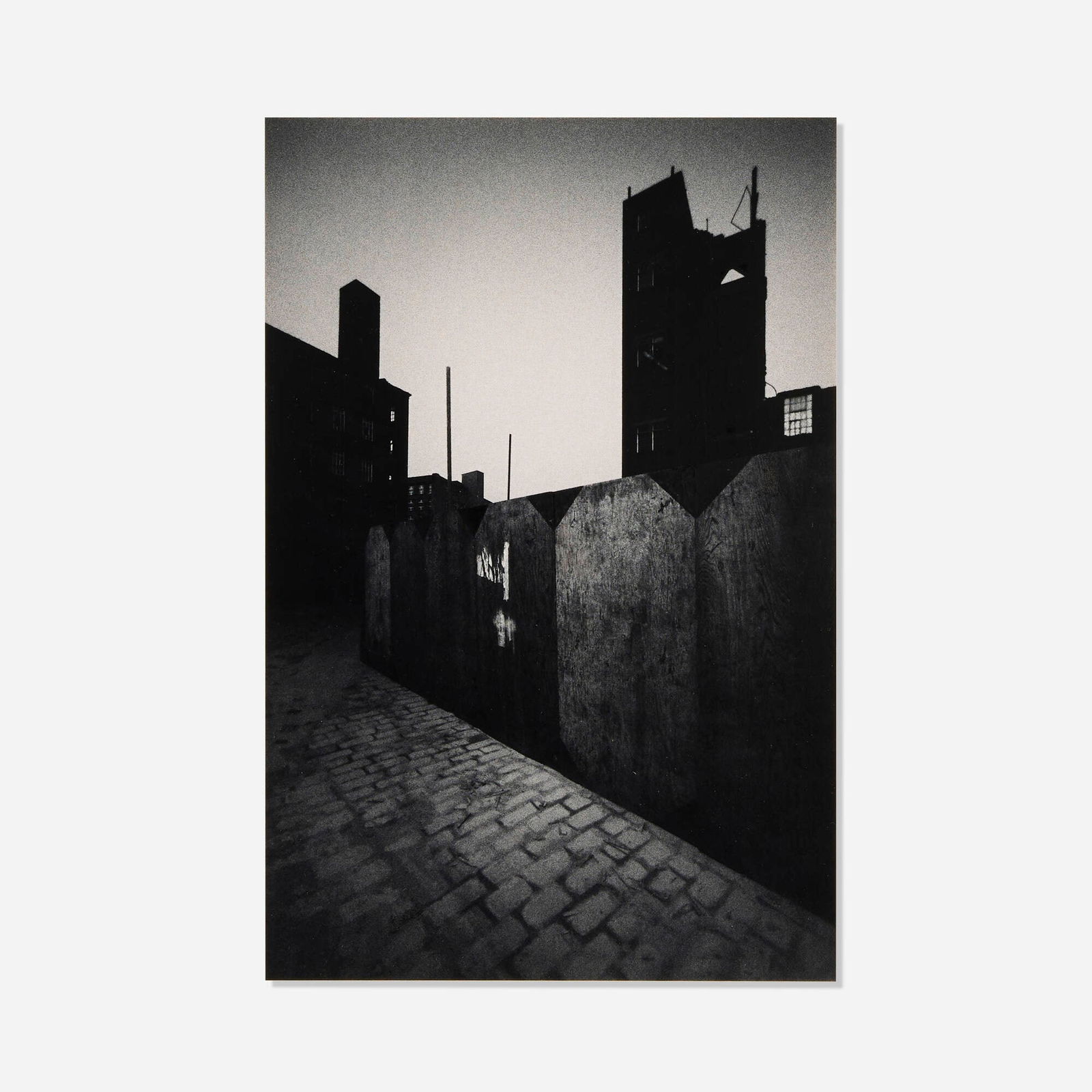 Michael Kenna, Mill Demolition, Huddersfield, Yorkshire: Michael Kenna Mill Demolition, Huddersfield, Yorkshire 1985 / printed 1986vintage gelatin silver print image: 6 w in (15 cm) mount: 20.6 h x 16 w in (52 x 41 cm) Signed, dated and numbered