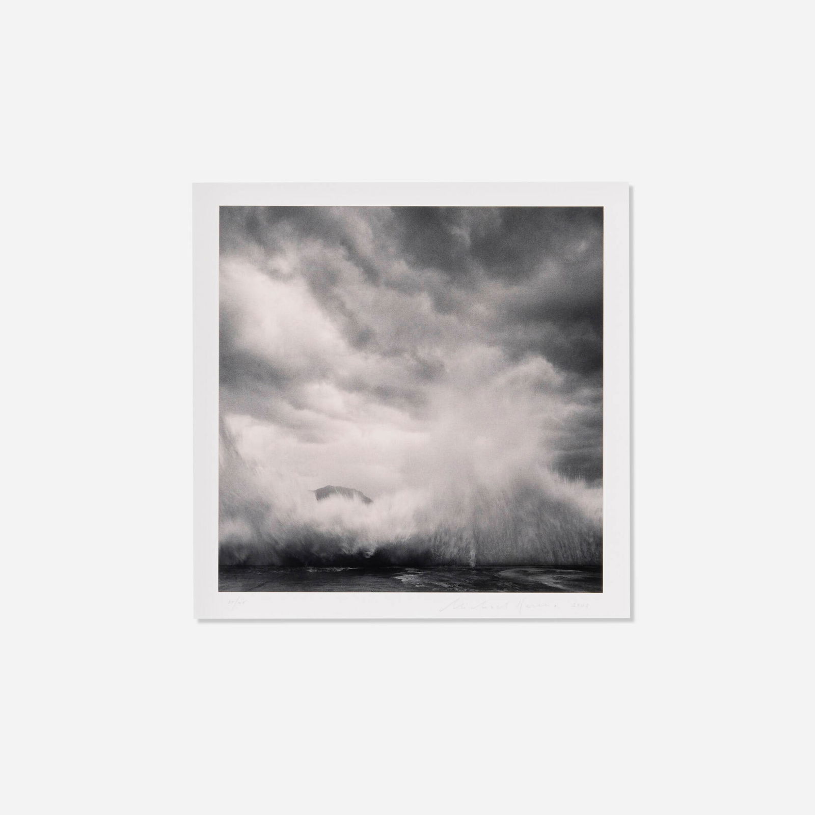 Michael Kenna, Fierce Wind, Shykushi, Honshu, Japan: Michael Kenna Fierce Wind, Shykushi, Honshu, Japan 2002gelatin silver print mounted to matboard image: 7.625 h x 7.625 w in (19 x 19 cm) mount: 20 h x 16 w in (51 x 41 cm) Signed, dated and