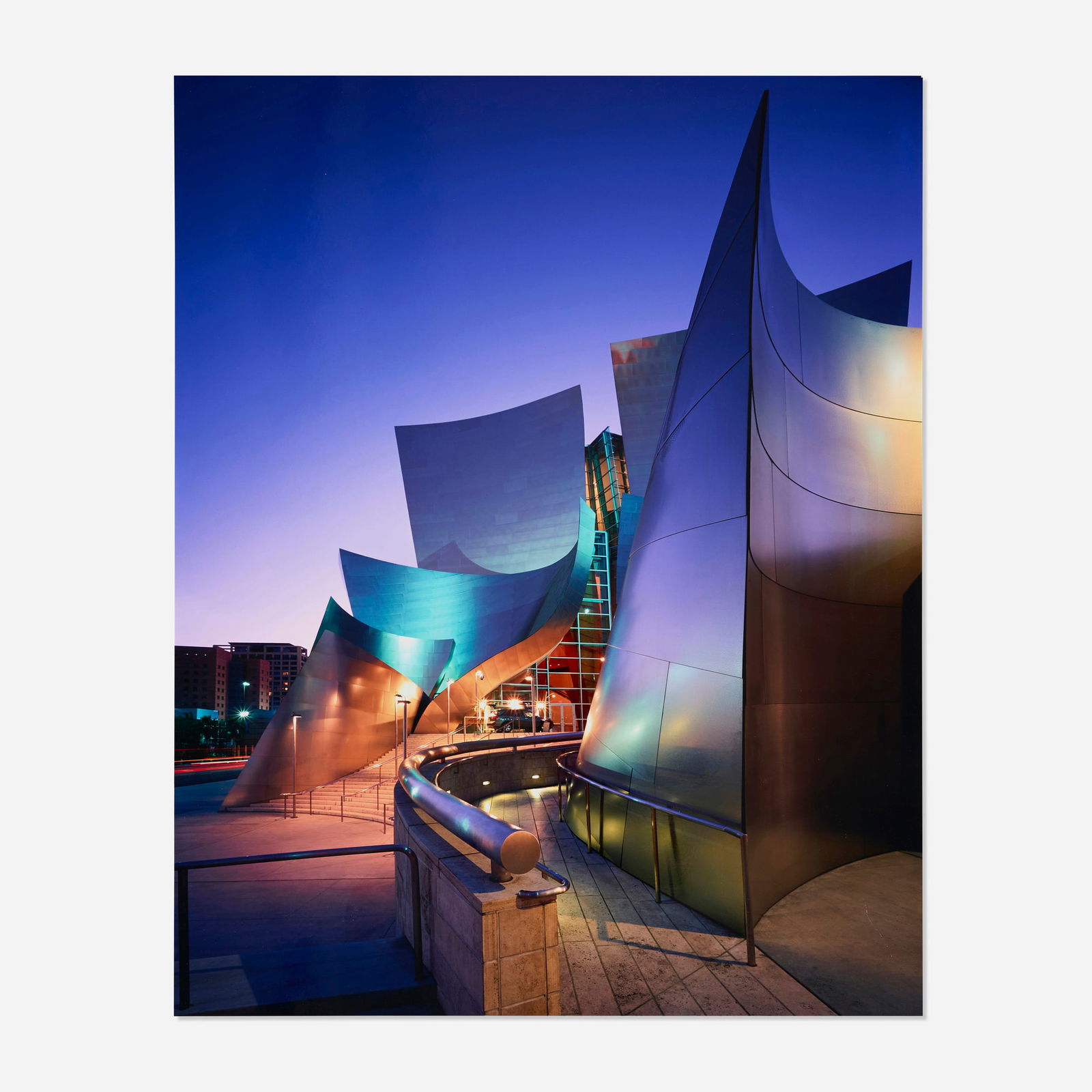 Julius Shulman and Juergen Nogai, Disney Hall, Frank Gehry: Julius Shulman and Juergen Nogai Disney Hall, Frank Gehry 2006C-print 20 h x 16 w in (51 x 41 cm) Signed to verso 'Juergen Nogai Julius Shulman'. Artists' decal label to verso '?2006 Photograp