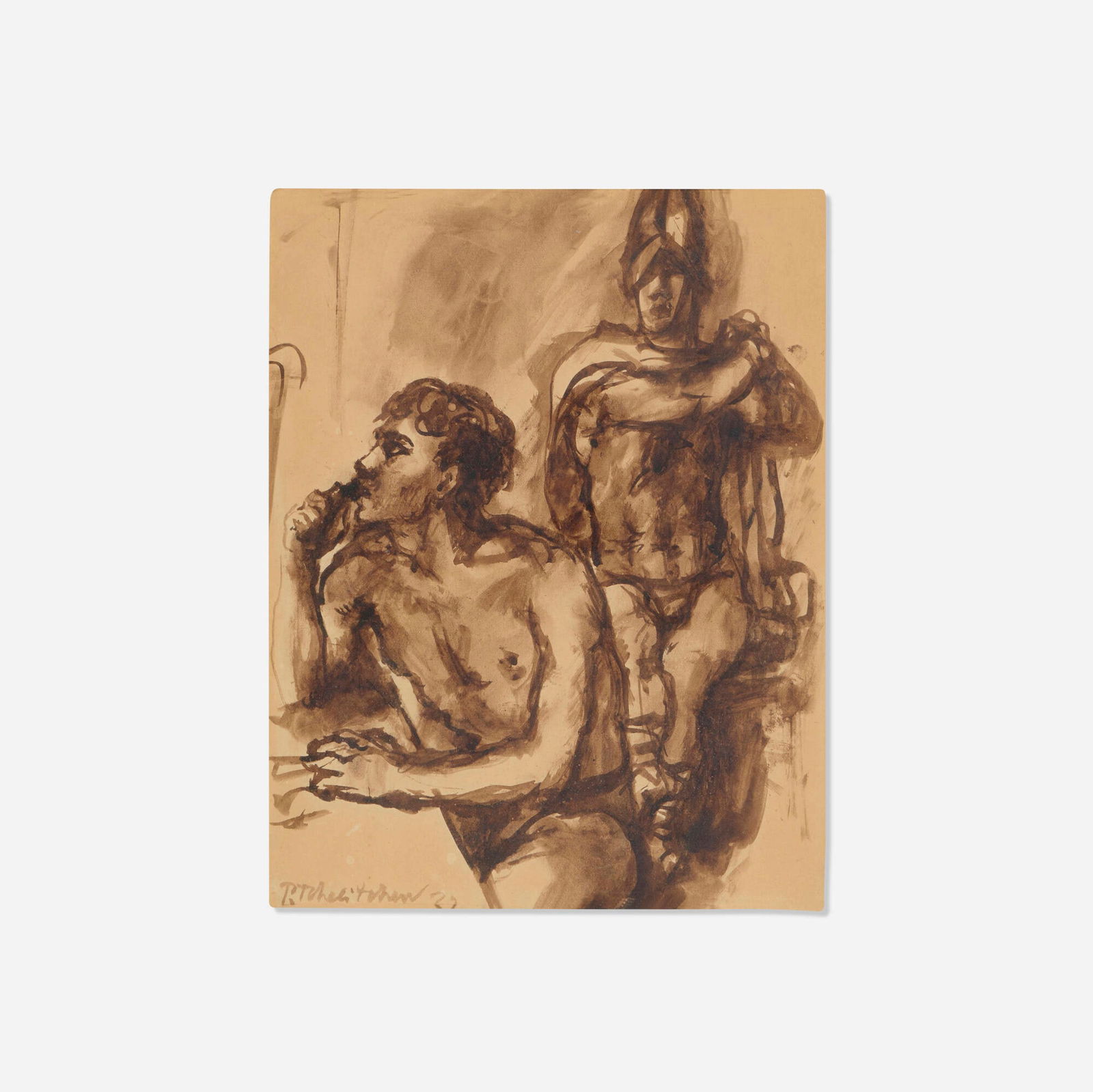 Pavel Tchelitchew, The Actors/The Authors: Pavel Tchelitchew The Actors/The Authors 1932watercolor on paper 10.5 h x 8 w in (27 x 20 cm) Signed and dated to lower left 'Pavel Tchelitchew 32'. Provenance: Estate