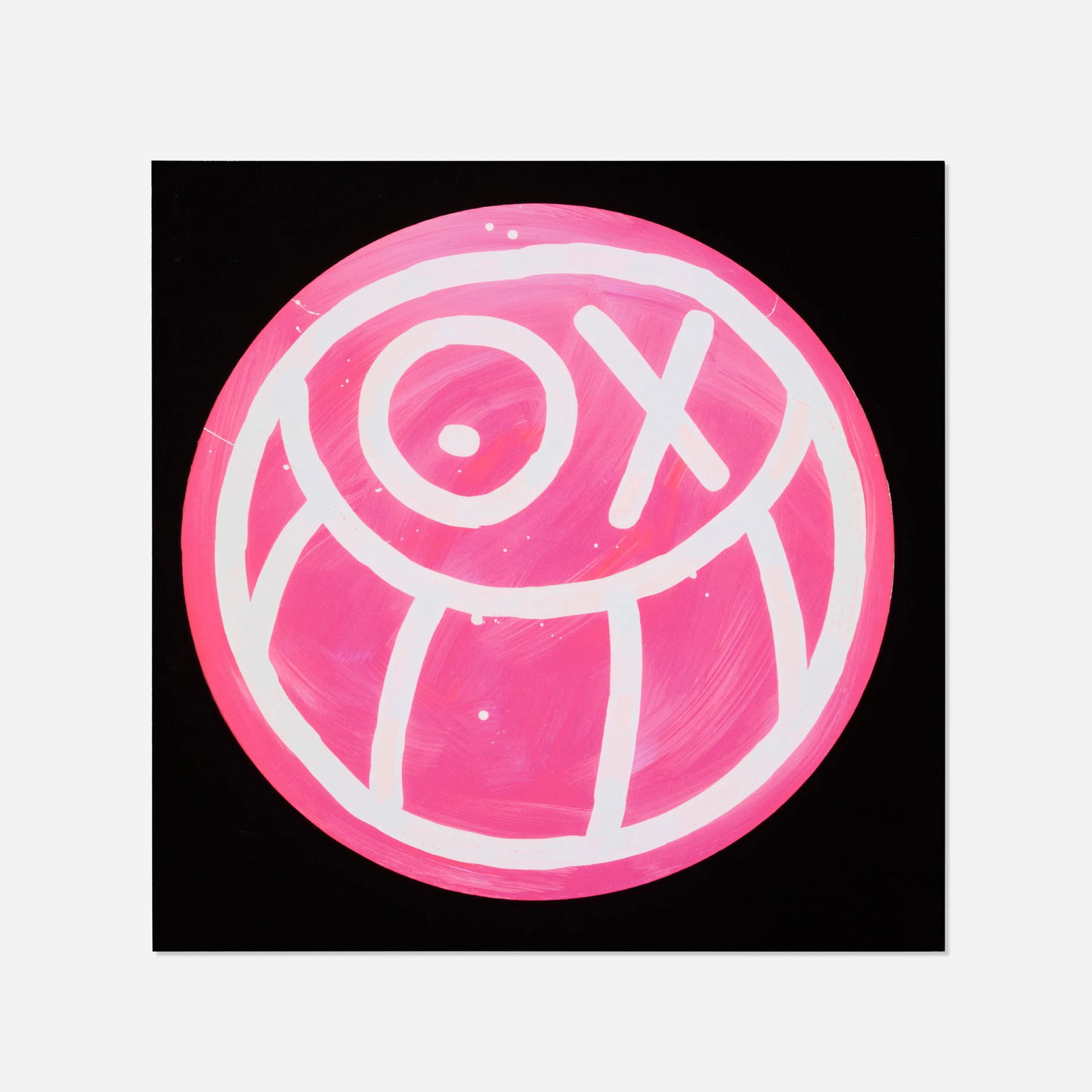 Andre Saraiva, Pink Mr. A on Black Background: Andre Saraiva Pink Mr. A on Black Background 2012offset lithograph in colors 12 h x 12 w in (30 x 30 cm) Signed and numbered to verso 'André* 49/50'. This work is number 49 from the edition of