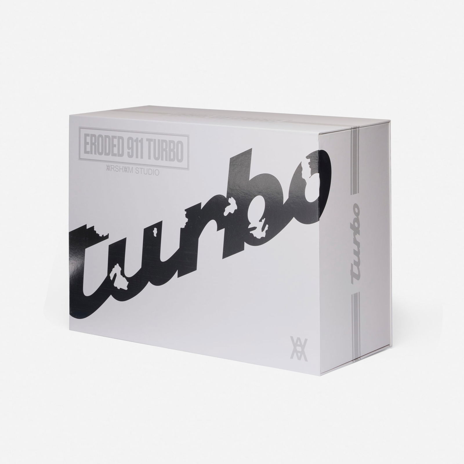 Daniel Arsham, Eroded 911 Turbo Porsche (White): Daniel Arsham Eroded 911 Turbo Porsche (White) 2020selenite, quartz crystals 3.25 h x 4.25 w x 11.5 d in (8 x 11 x 29 cm) Impressed signature, title and inscription to underside 'Daniel Arsham