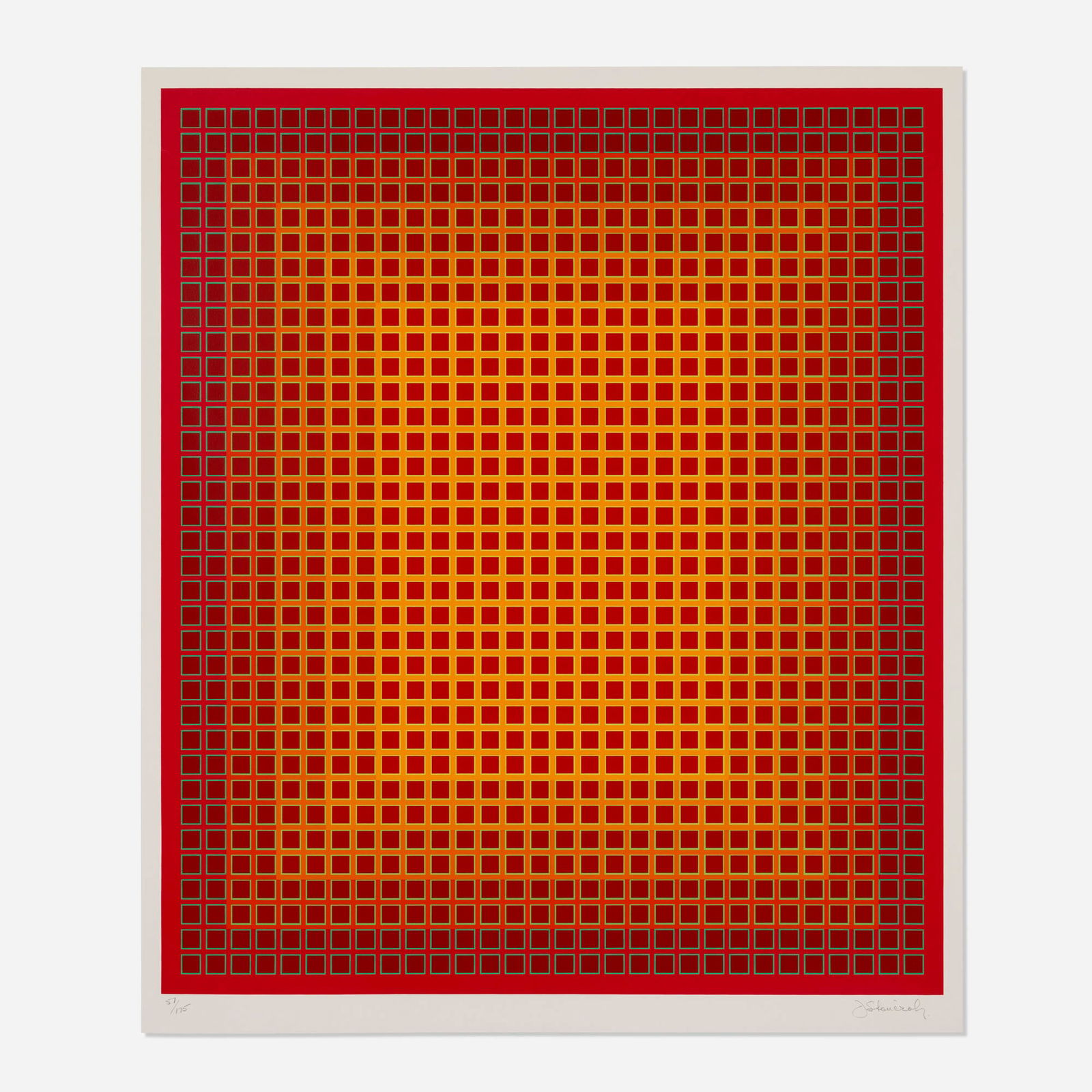 Julian Stanczak, Sequential Chroma: Julian Stanczak Sequential Chroma 1978screenprint in colors image: 28.125 h x 24.25 w in (71 x 62 cm) sheet: 30.25 h x 25.625 w in (77 x 65 cm) Signed and numbered to lower edge '57/175 J S