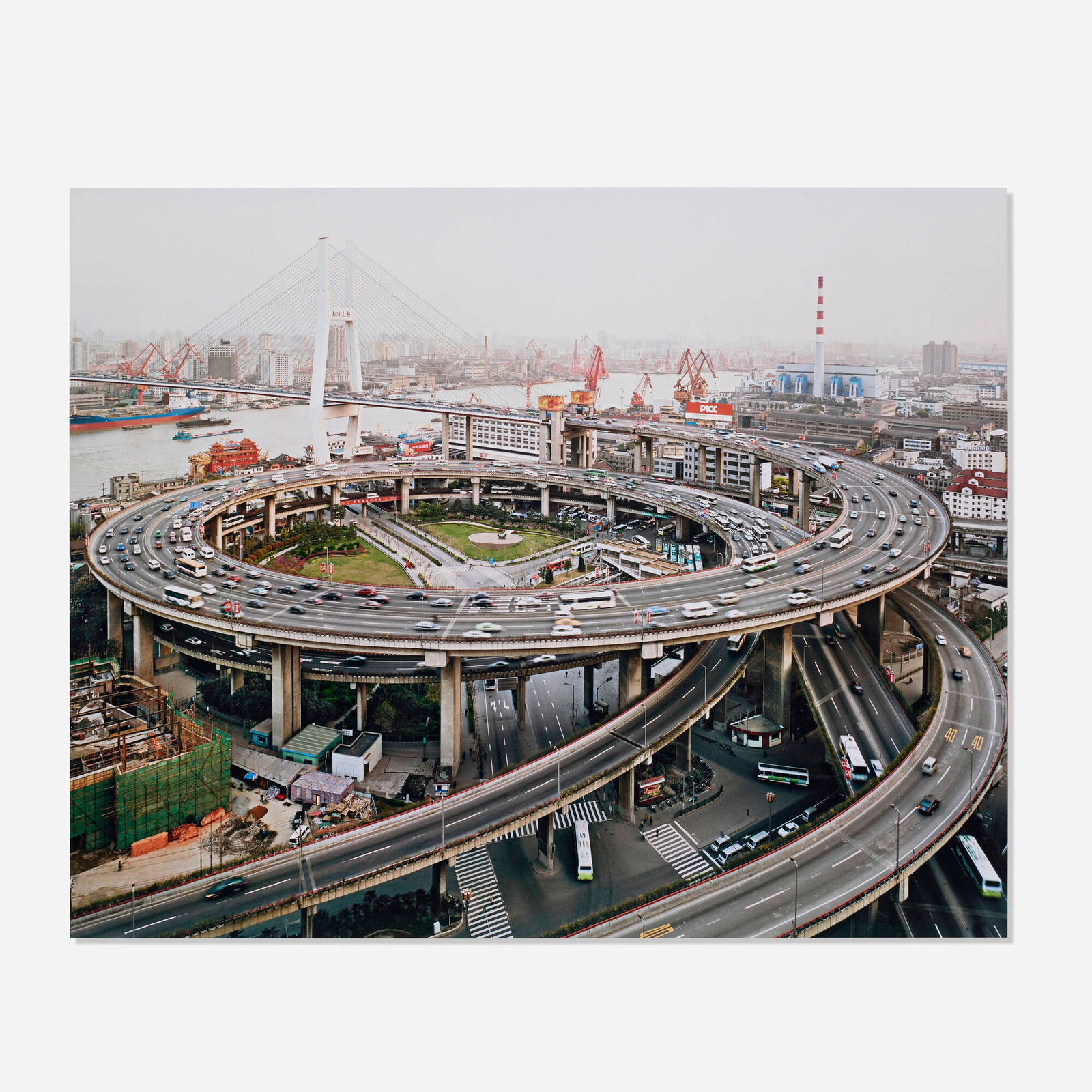 Edward Burtynsky, Nanpu Bridge Interchange, Shanghai City, China: Edward Burtynsky Nanpu Bridge Interchange, Shanghai City, China 2004C-print mounted to aluminum 48 h x 60 w in (122 x 152 cm) Signed with printed number to label on verso '3/6 Edward Burtynsky