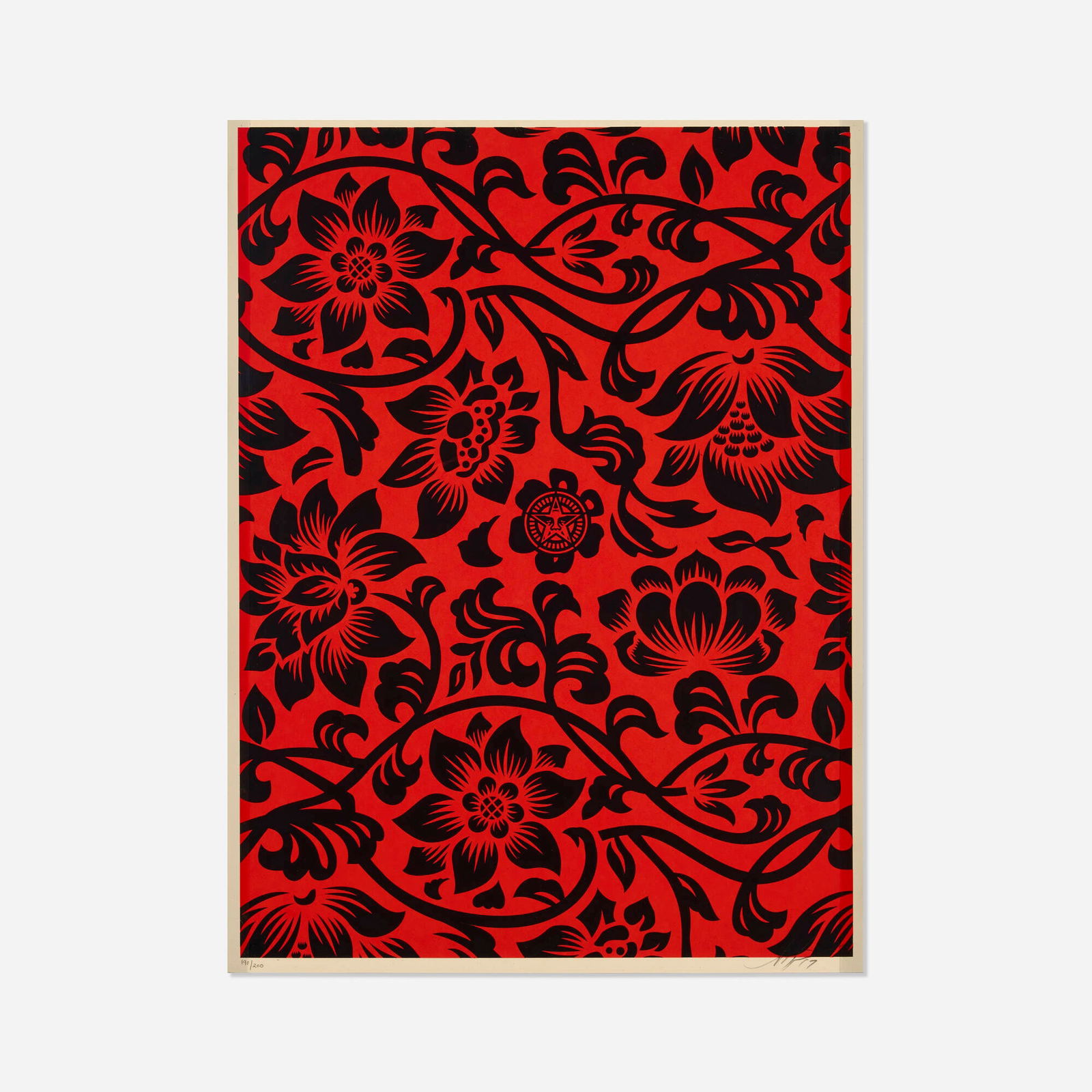 Shepard Fairey, Floral Takeover (Black/Red) (1 of 4)