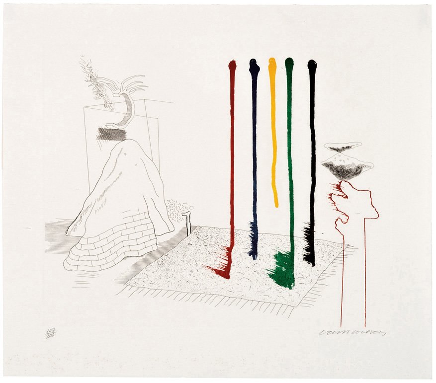 David Hockney, I Say They Are: David Hockney I Say They Are (from the Blue Guitar portfolio) 1977 Hardground etching and aquatint #103 of 200 Published by Petersburg Press, London Signed lower right margin in pencil; edition lower 