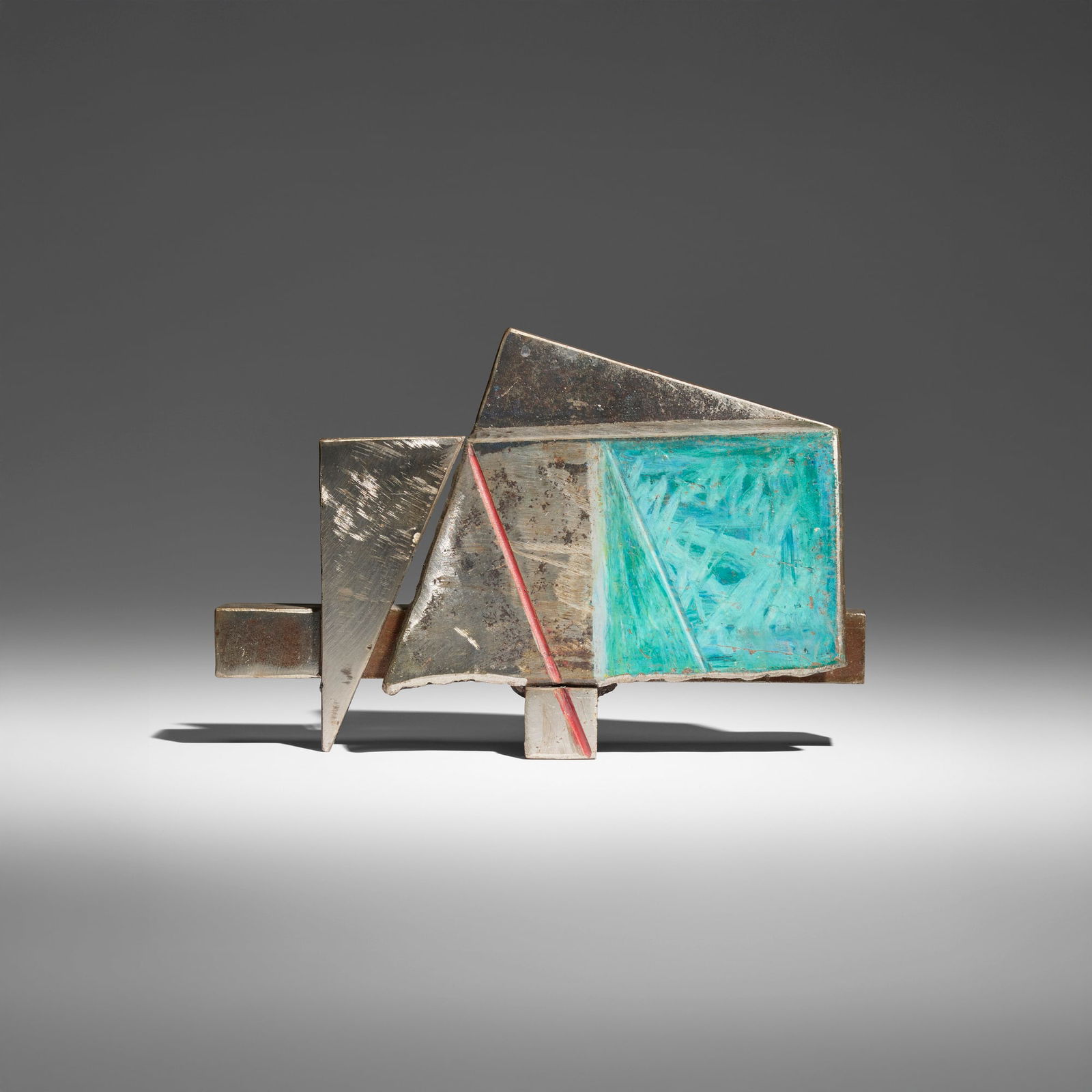 David Bottini, Untitled: David Bottini Untitled 1977painted steel 7.5 h x 11.5 w x 2.5 d in (19 x 29 x 6 cm) Incised signature and date to reverse 'Bottini 77'. Provenance: Collection of Robert