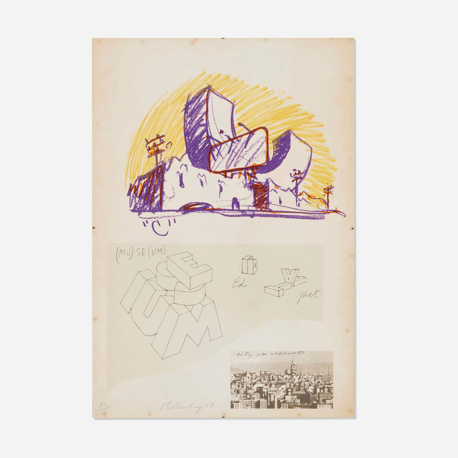 Claes Oldenburg, Untitled (City as Alphabet) (1 of 4)