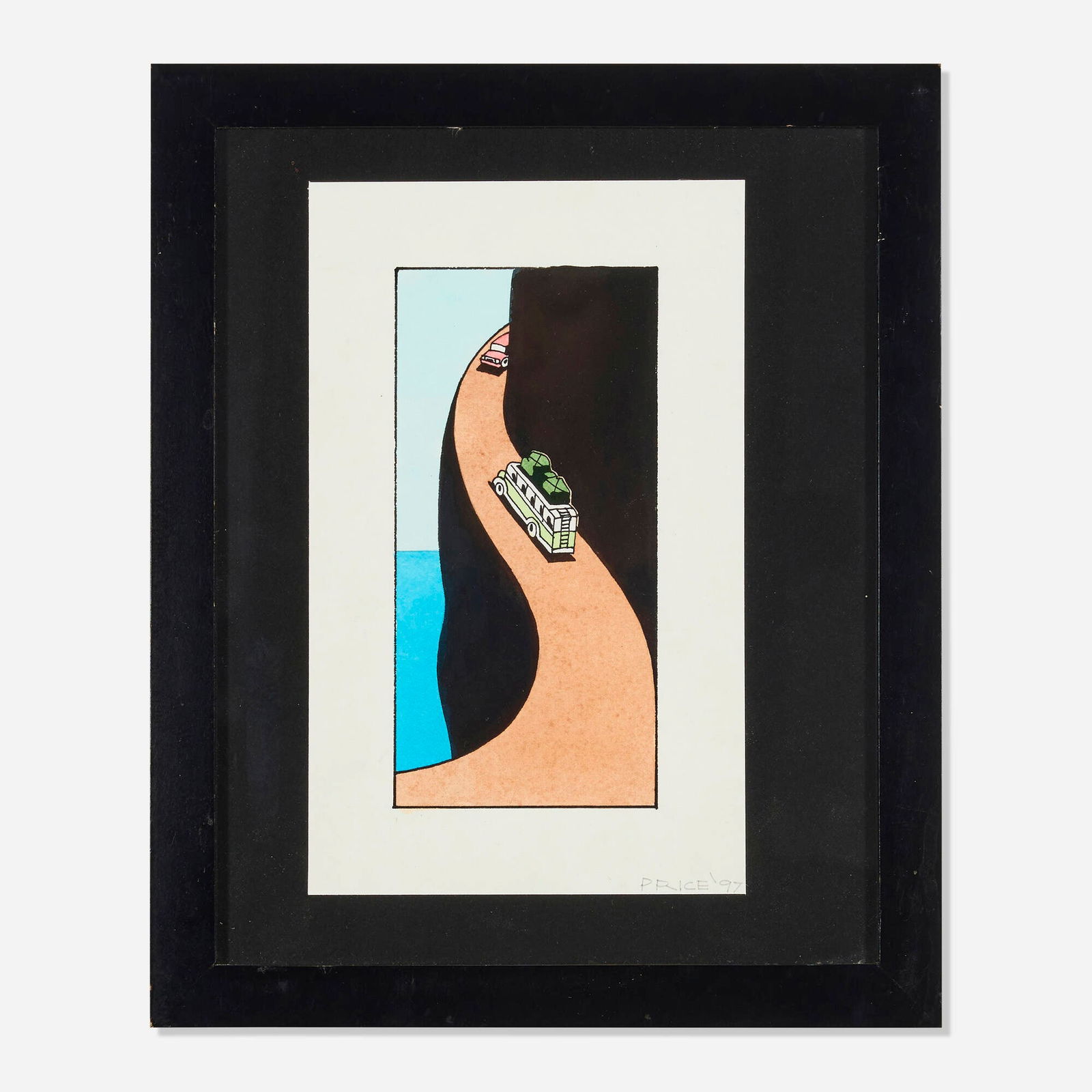 Ken Price, Talisman to Avert Collison: Ken Price Talisman to Avert Collison 1997 ink and watercolor on paper in artist's frame 11 h x 9 w in (28 x 23 cm) Signed and dated to lower right 'Ken Price '97'. Provenance: Gift from the