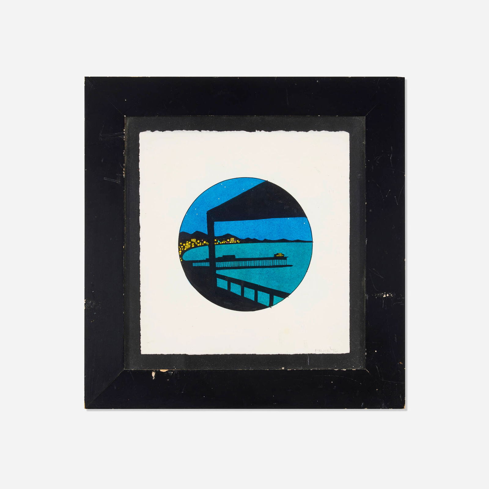 Ken Price, Santa Monica Pier: Ken Price Santa Monica Pier 1996 ink and watercolor on paper in artist's frame 17 h x 16 w in (43 x 41 cm) Signed and dated to lower right 'Price '96'. Provenance: Gift from the artist to the
