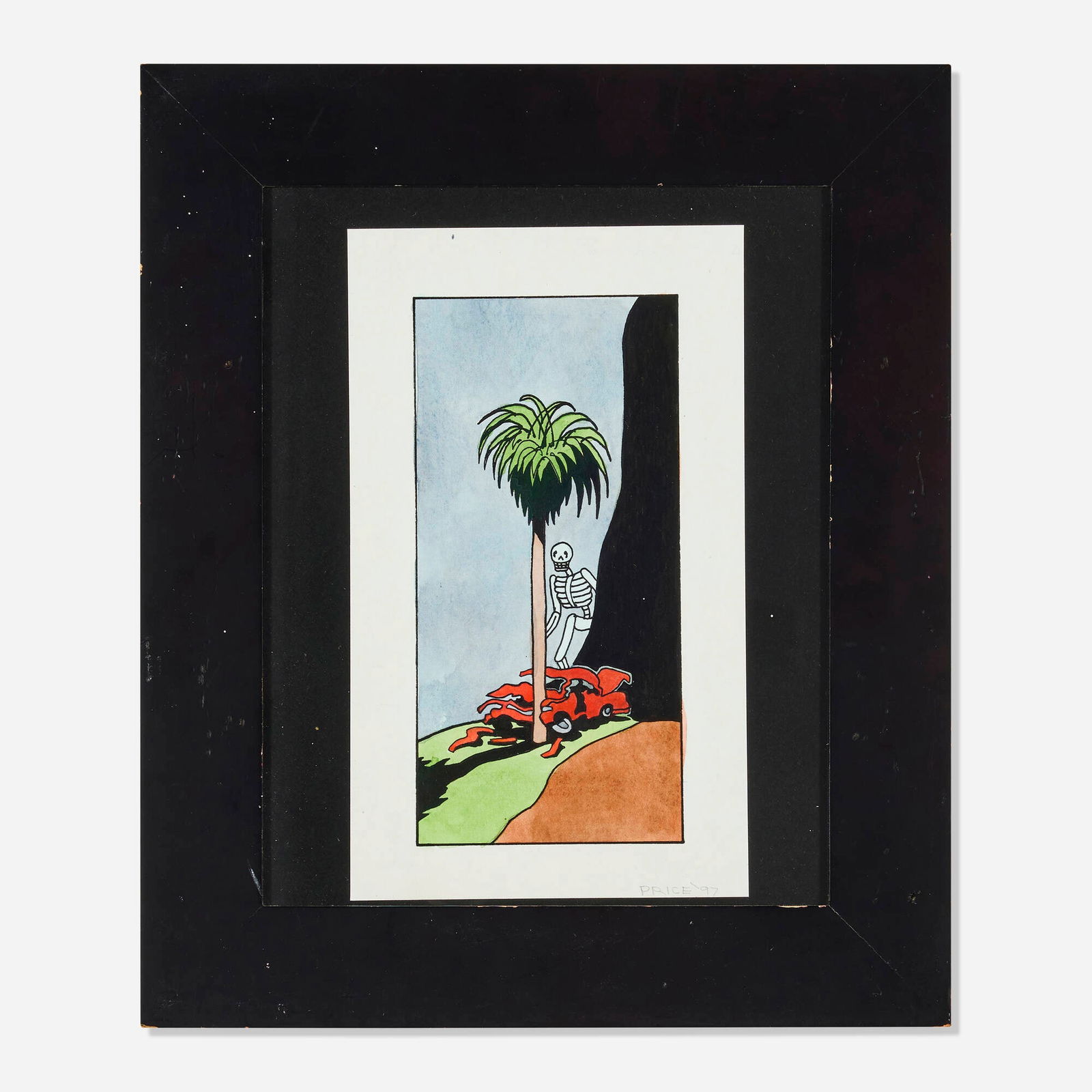 Ken Price, Talisman to Avert Crashing: Ken Price Talisman to Avert Crashing 1997 ink and watercolor on paper in artist's frame 13 h x 11 w in (33 x 28 cm) Signed and dated to lower right 'Price '97'. Provenance: Gift from the artist